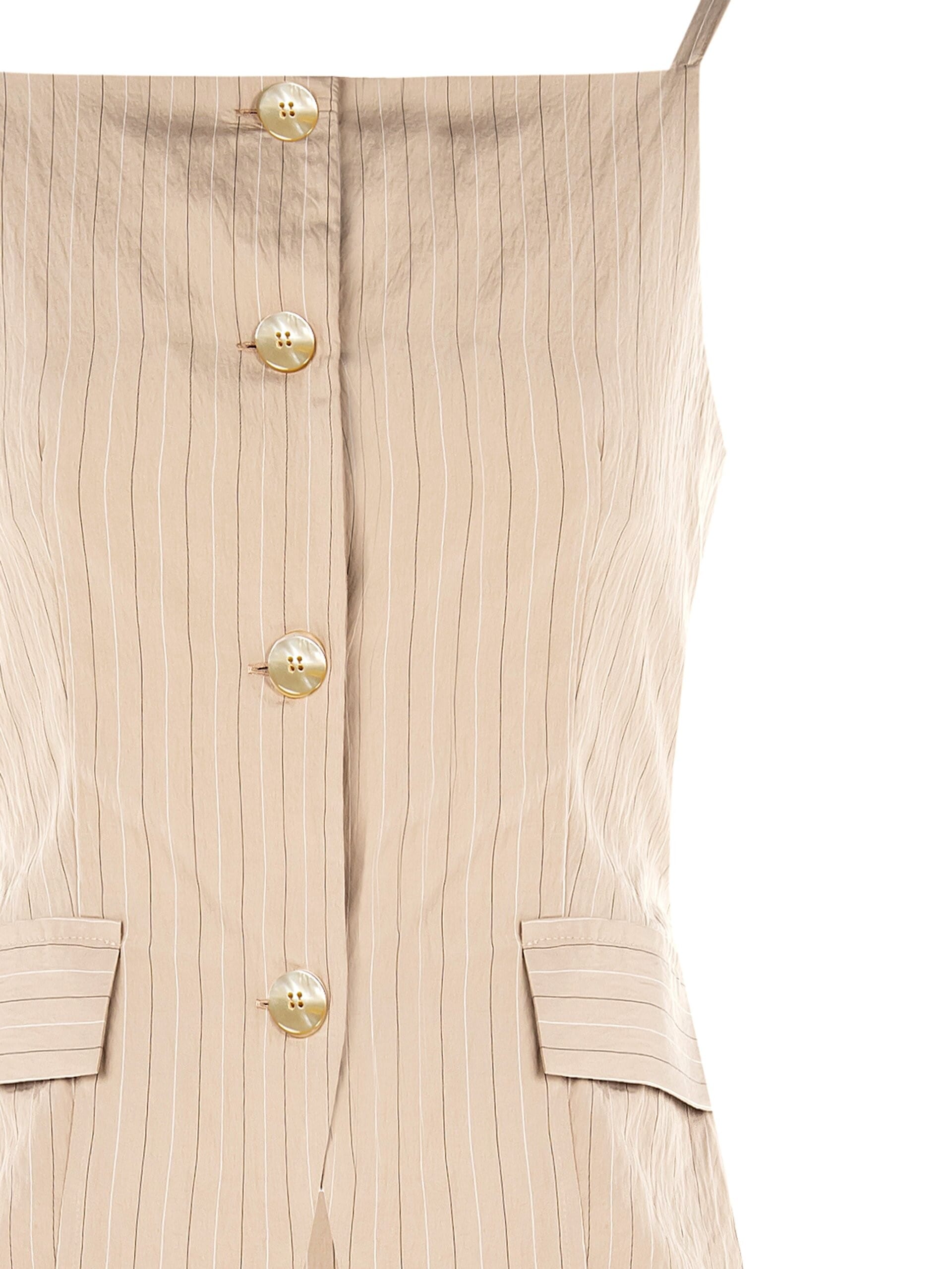 Lightly Wrinkled Pinstripe Vests with Laced Back Rinascimento