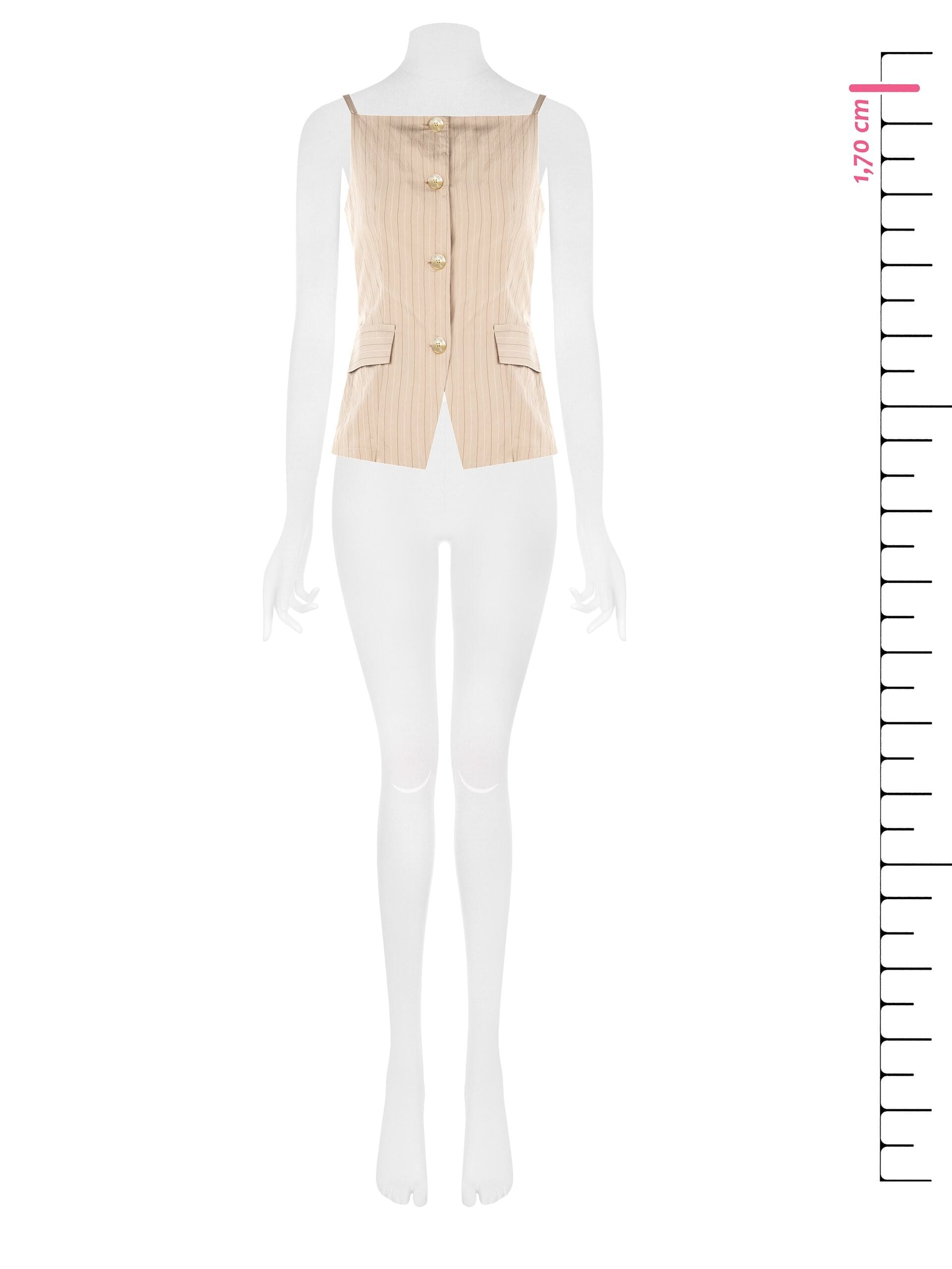 Lightly Wrinkled Pinstripe Vests with Laced Back Rinascimento