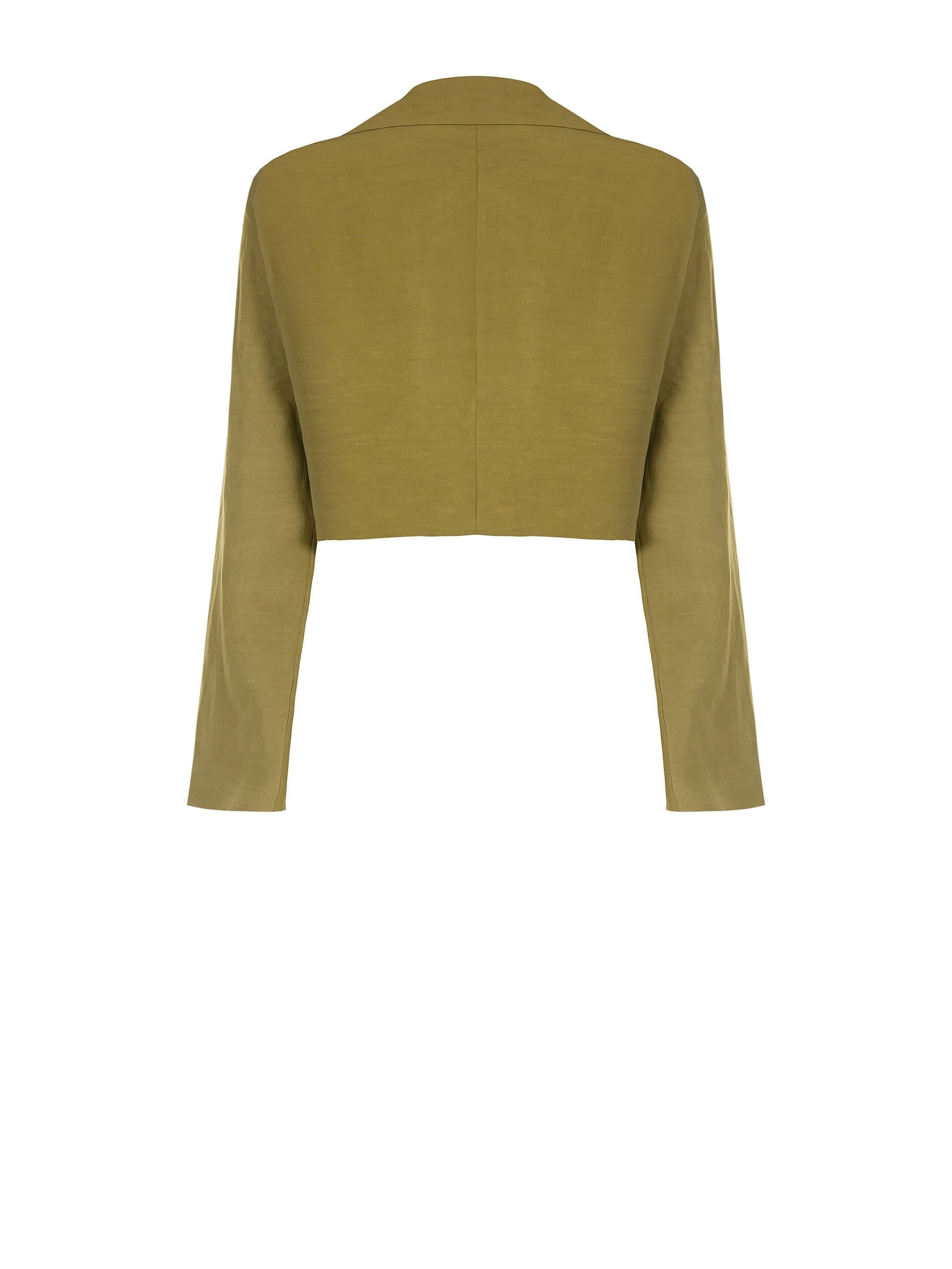 Rinascimento Linen Blend Cropped Blazer Jacket