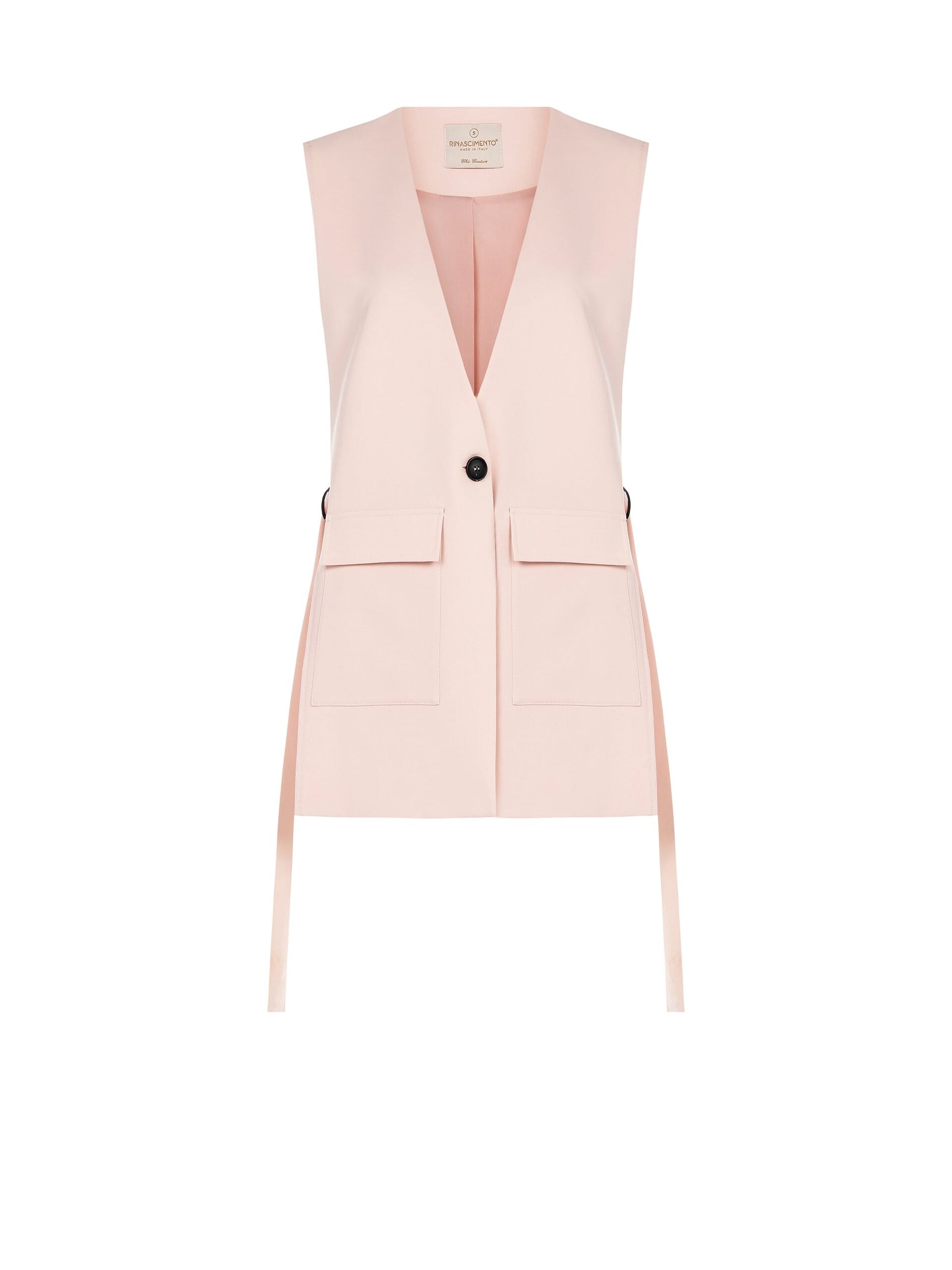 Long Cut Waistcoat With Slits And Belts On Sides Rinascimento