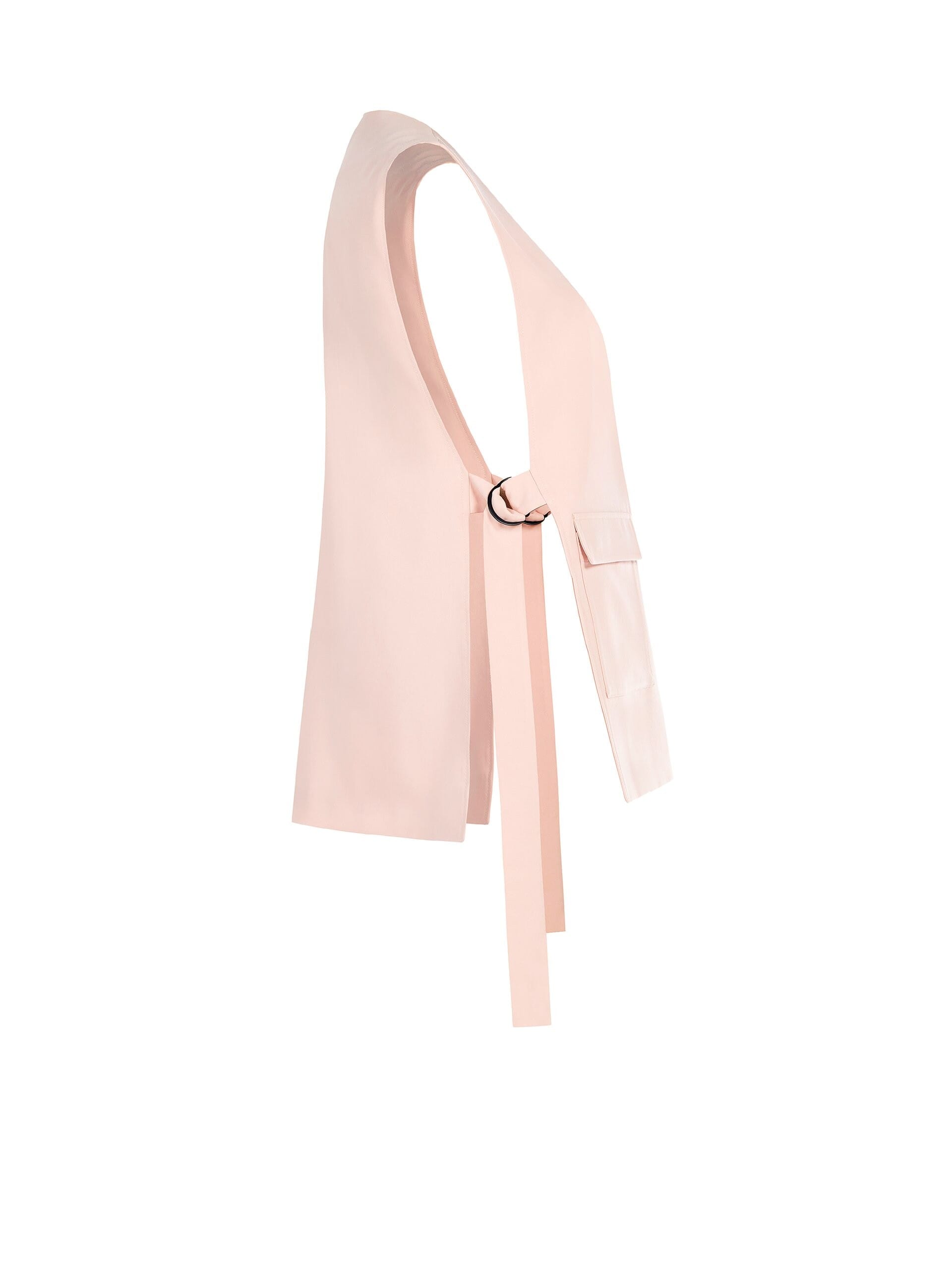 Long Cut Waistcoat With Slits And Belts On Sides Rinascimento