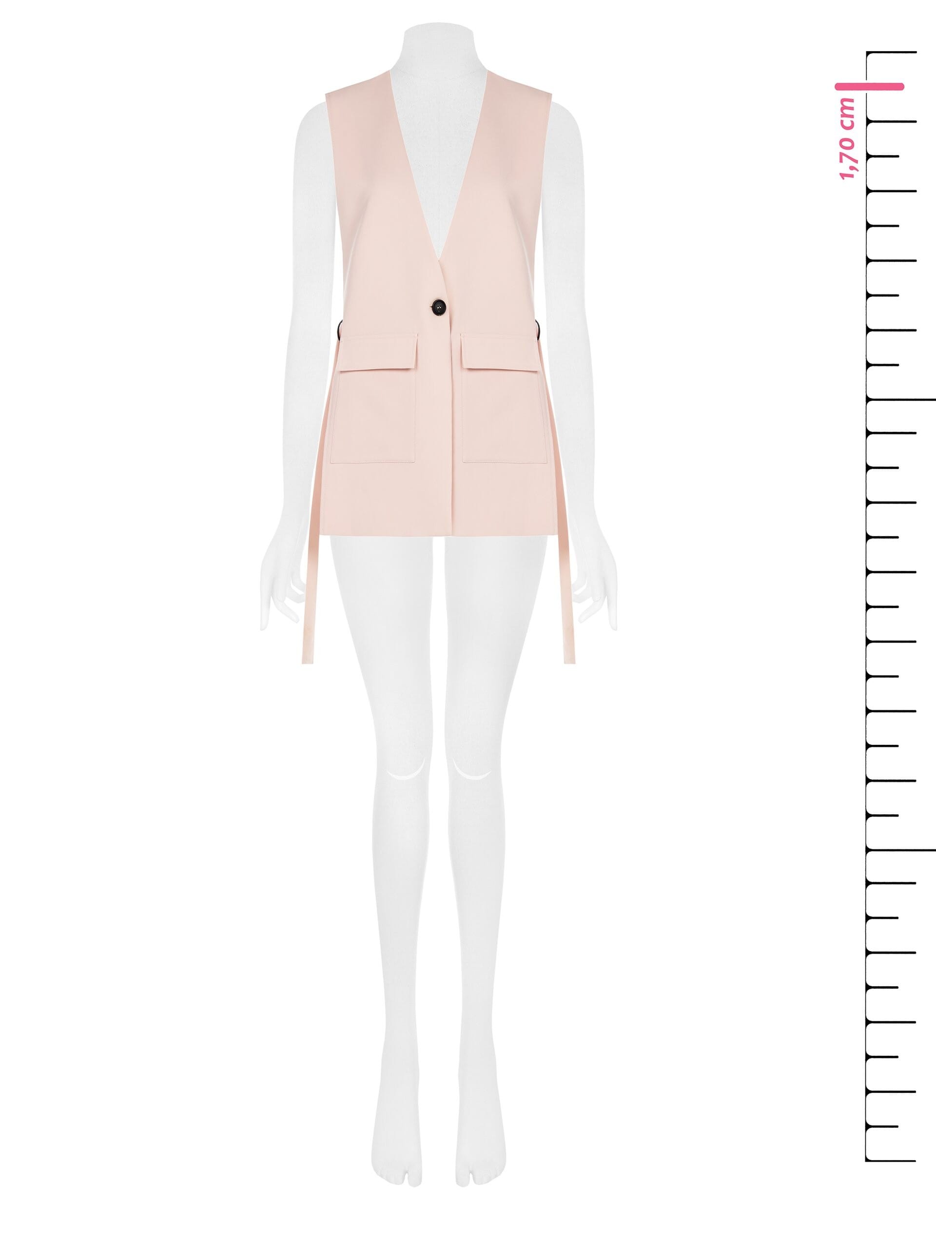 Long Cut Waistcoat With Slits And Belts On Sides Rinascimento