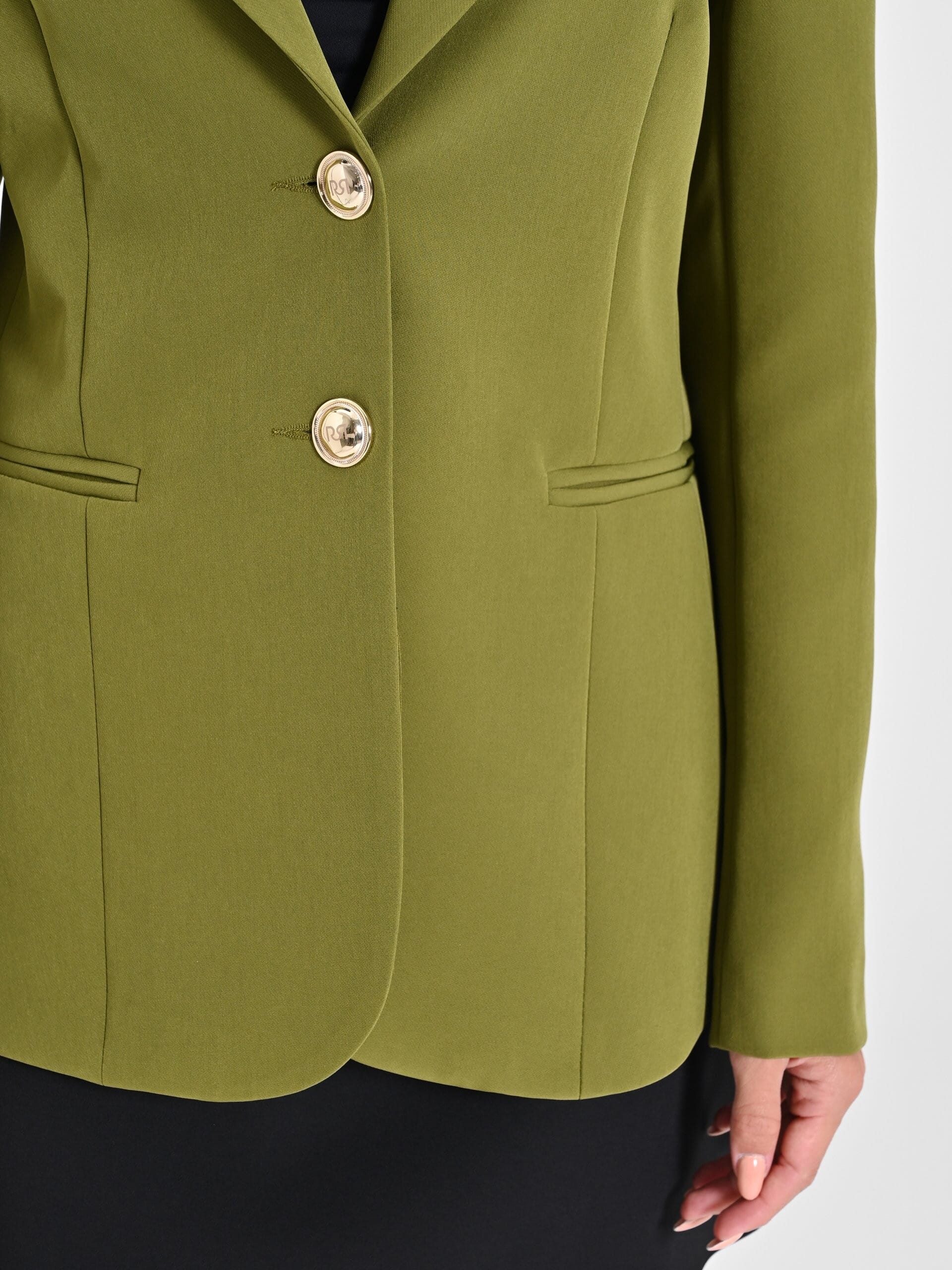 Technical Fabric Blazer Jacket With Logo Buttons Rinascimento