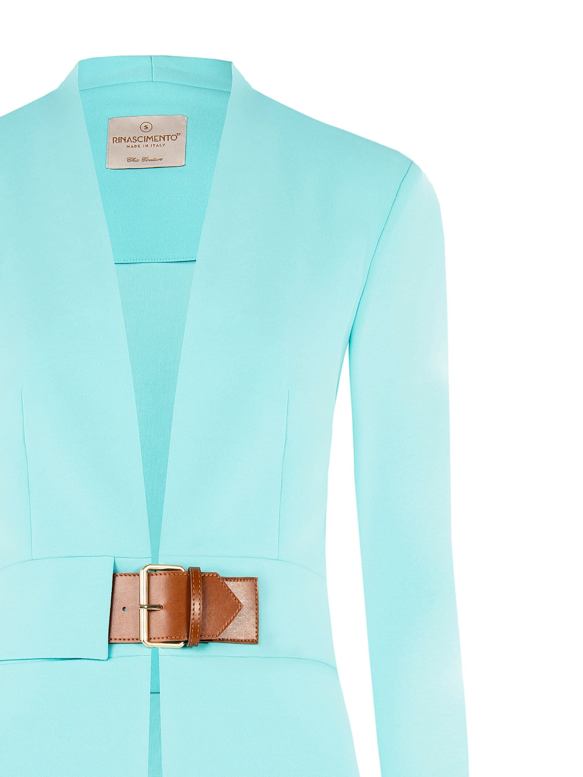 Jacket In Scuba Crepe Without Revers With Leatherette Strap Rinascimento