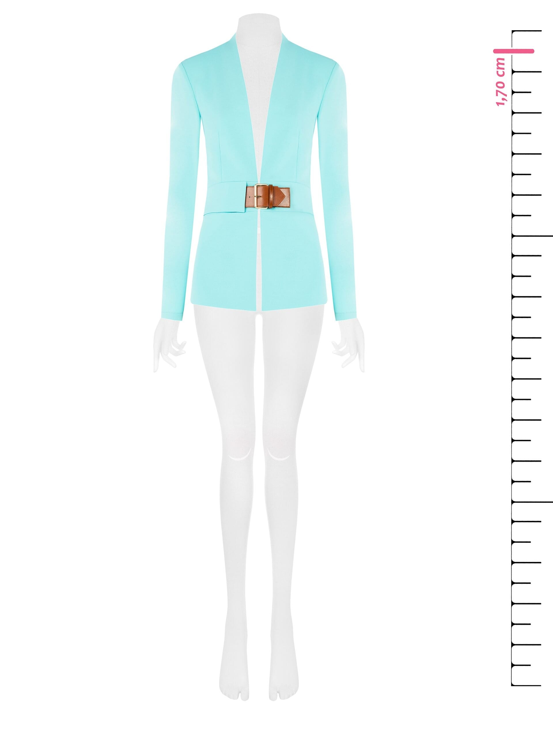 Jacket In Scuba Crepe Without Revers With Leatherette Strap Rinascimento