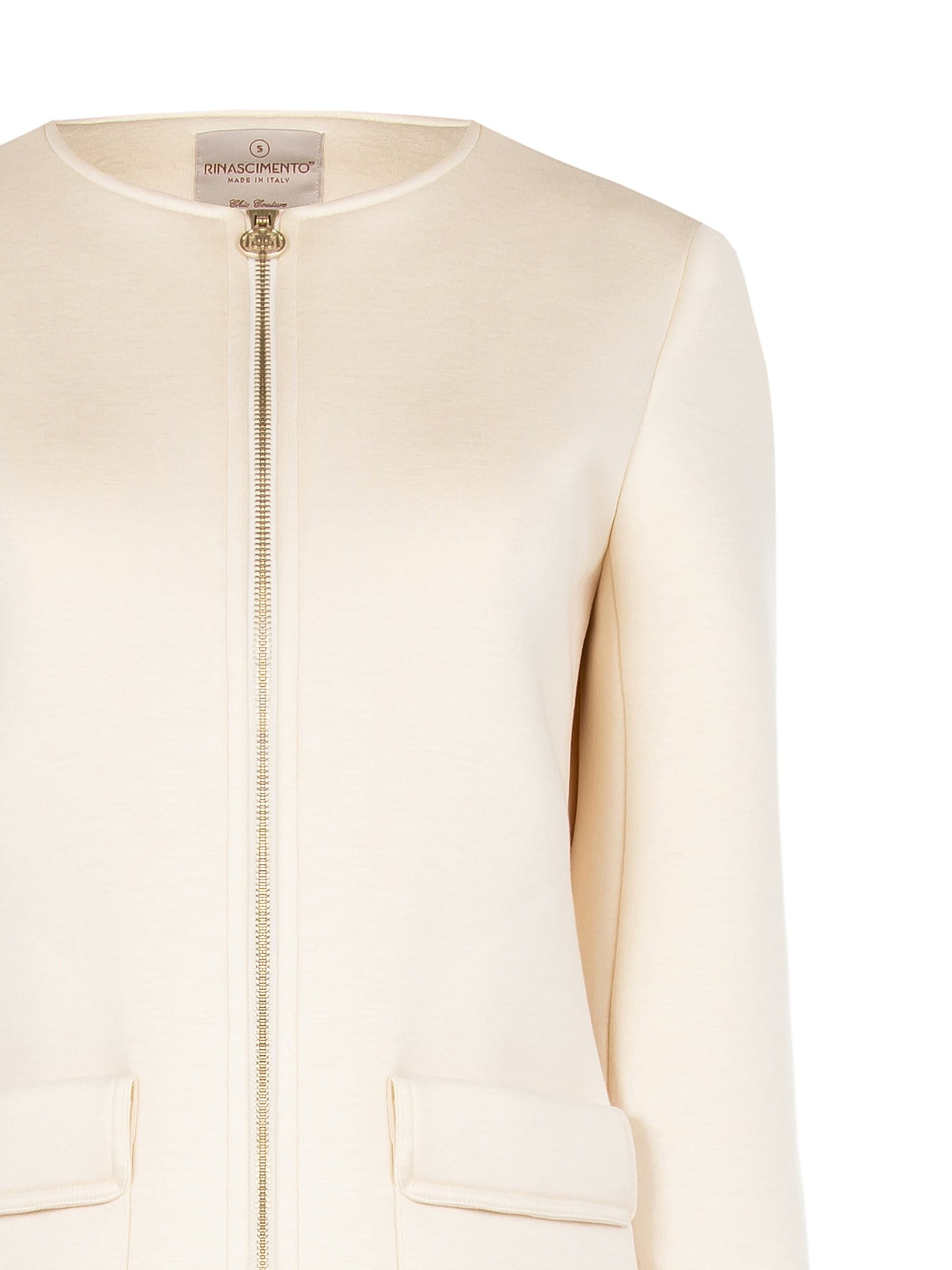 Neoprene Medium Coat With Maxi Pockets Rinascimento