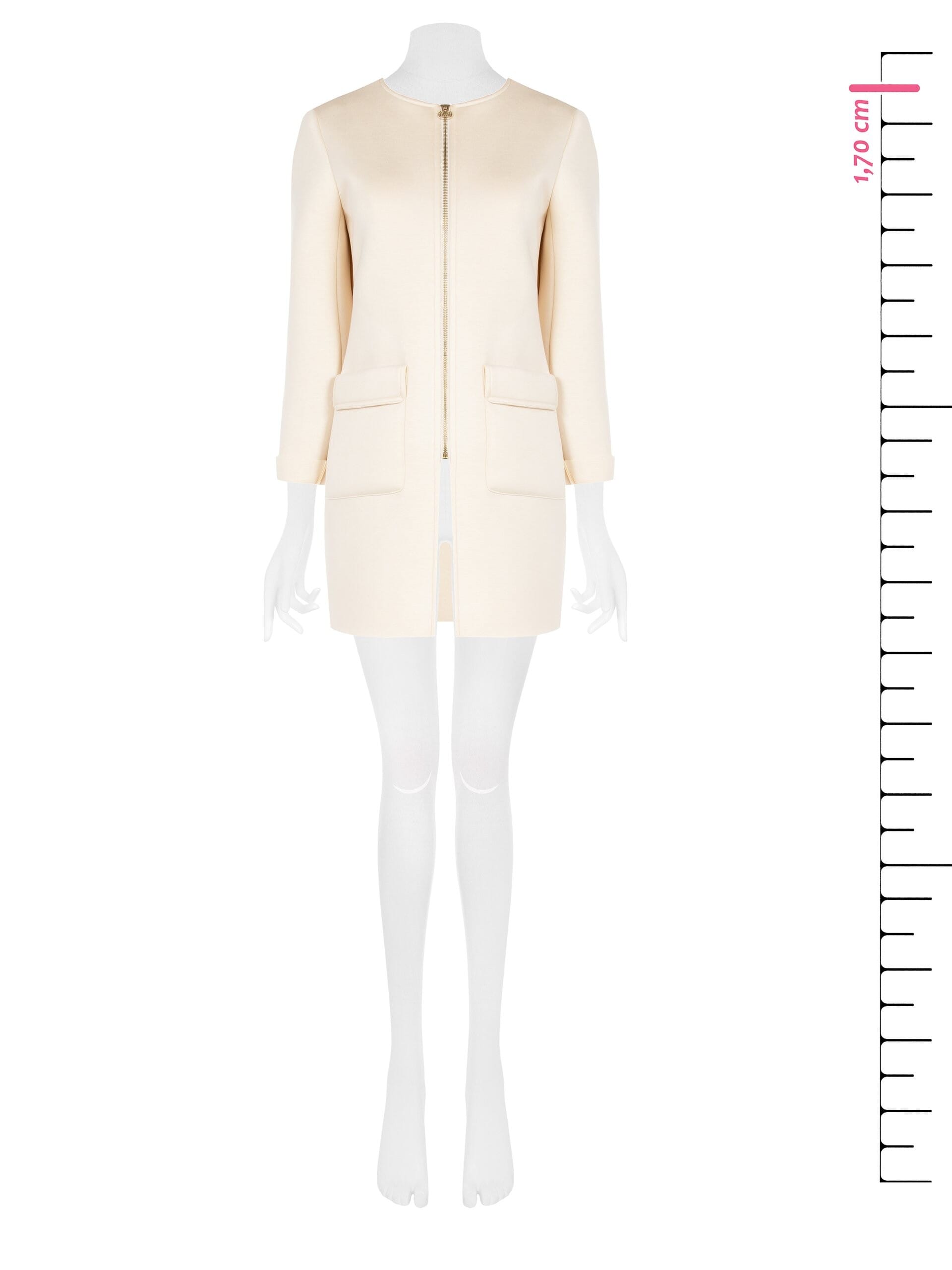 Neoprene Medium Coat With Maxi Pockets Rinascimento