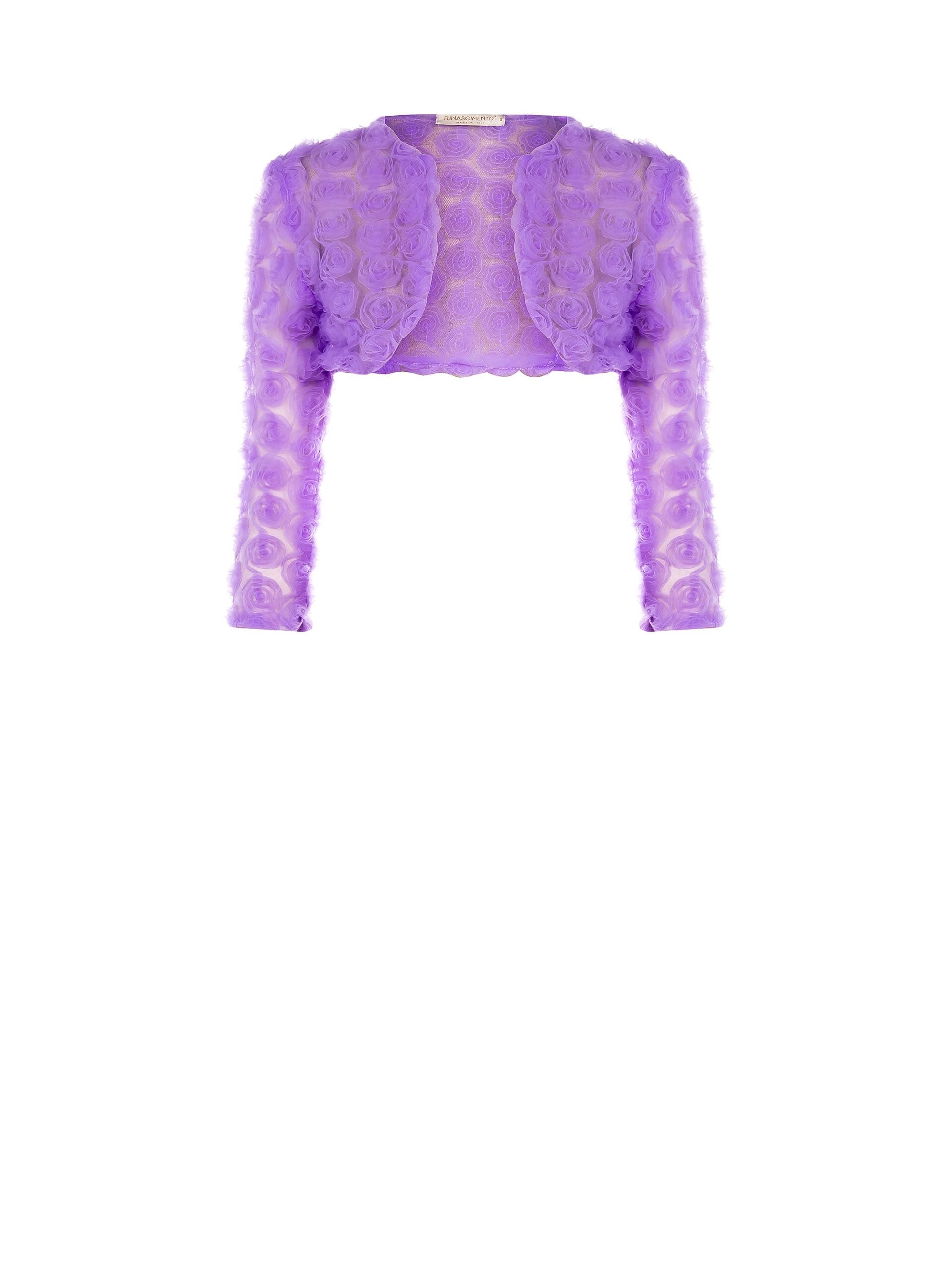 Embroidered Tulle Bonnet With Roses Rinascimento