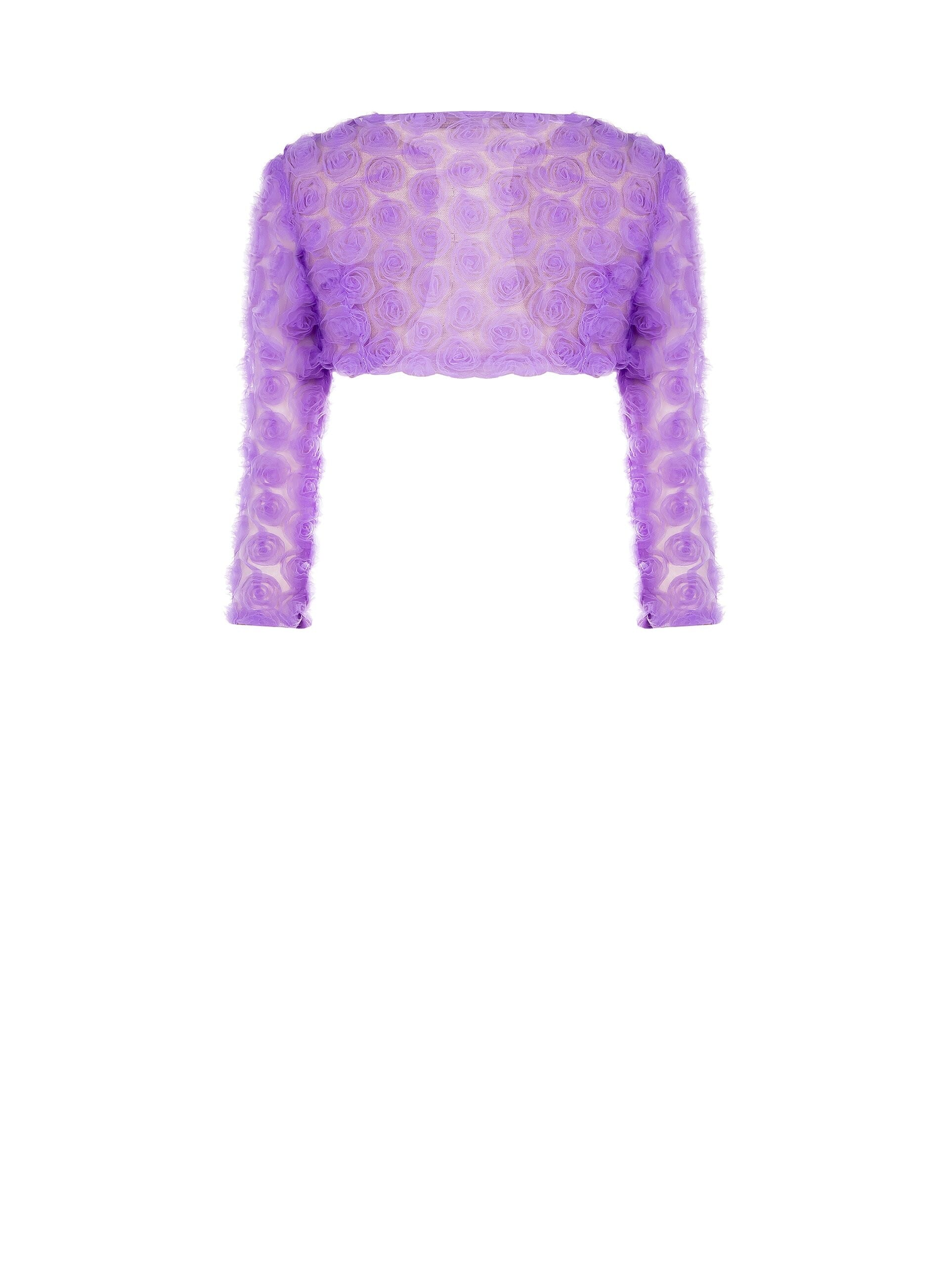 Embroidered Tulle Bonnet With Roses Rinascimento