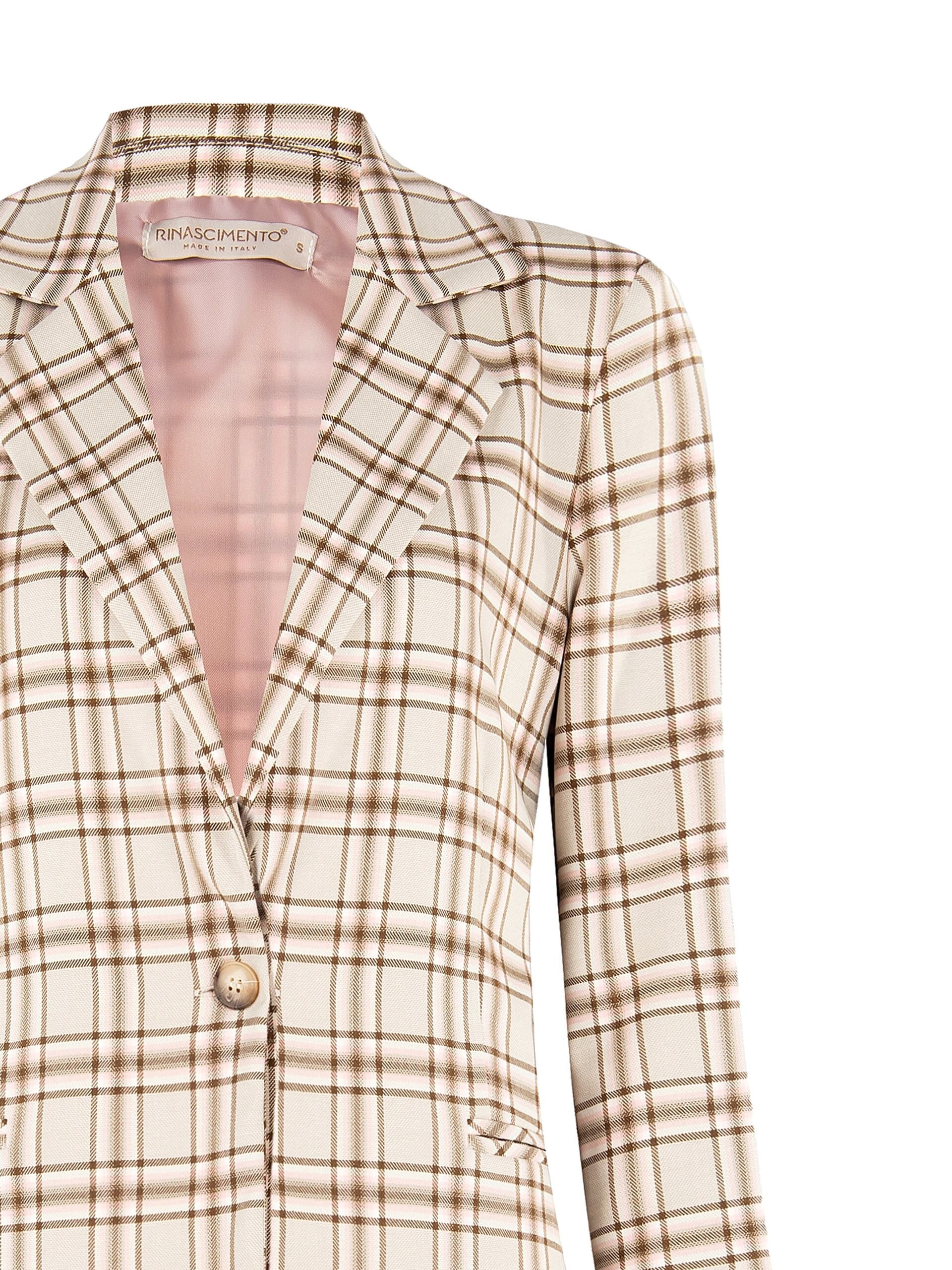 Rinascimento Polyviscose Checked Blazer Jacket