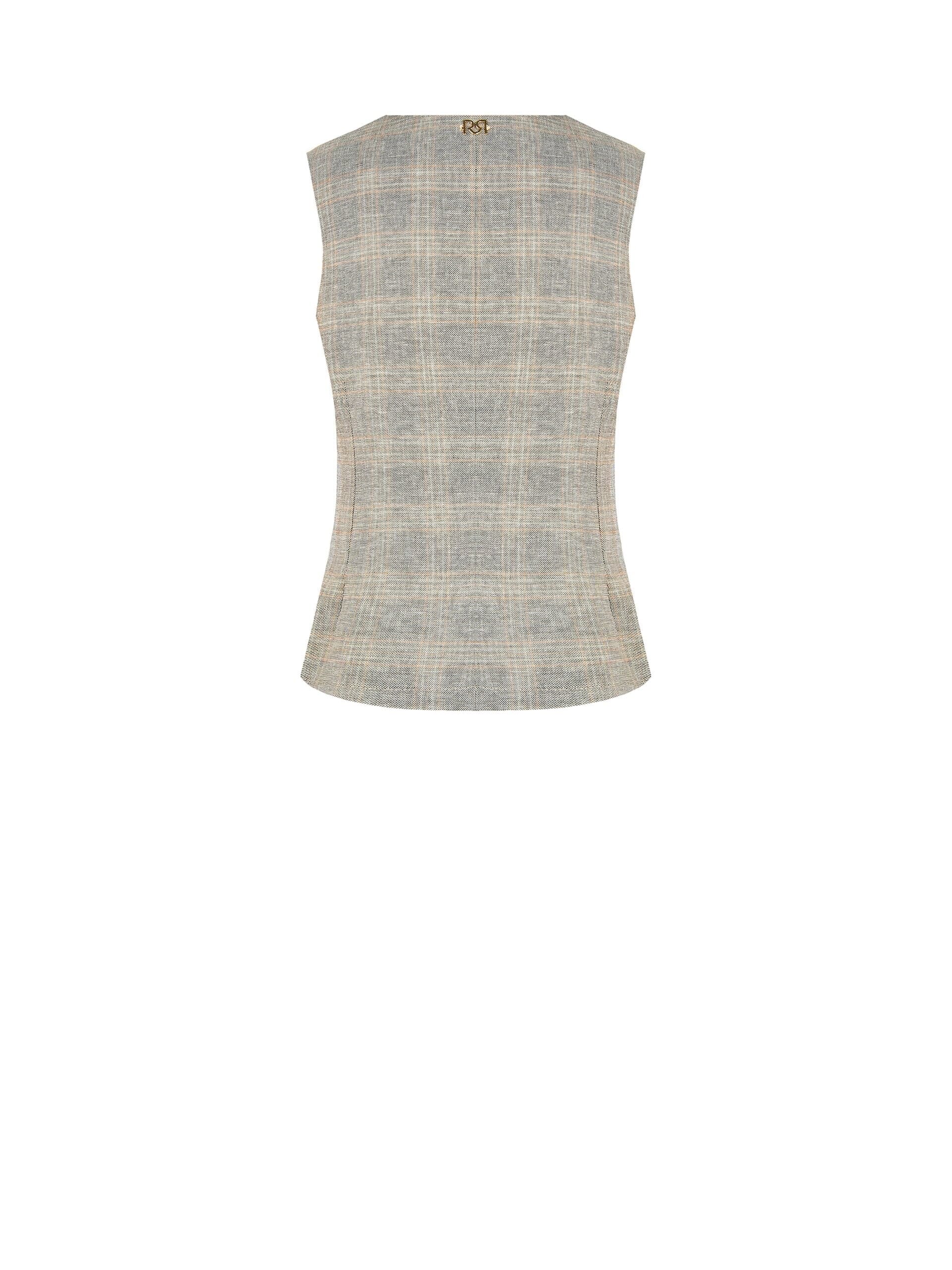Rinascimento Check Cotton Linen Blend Wide Waistcoat
