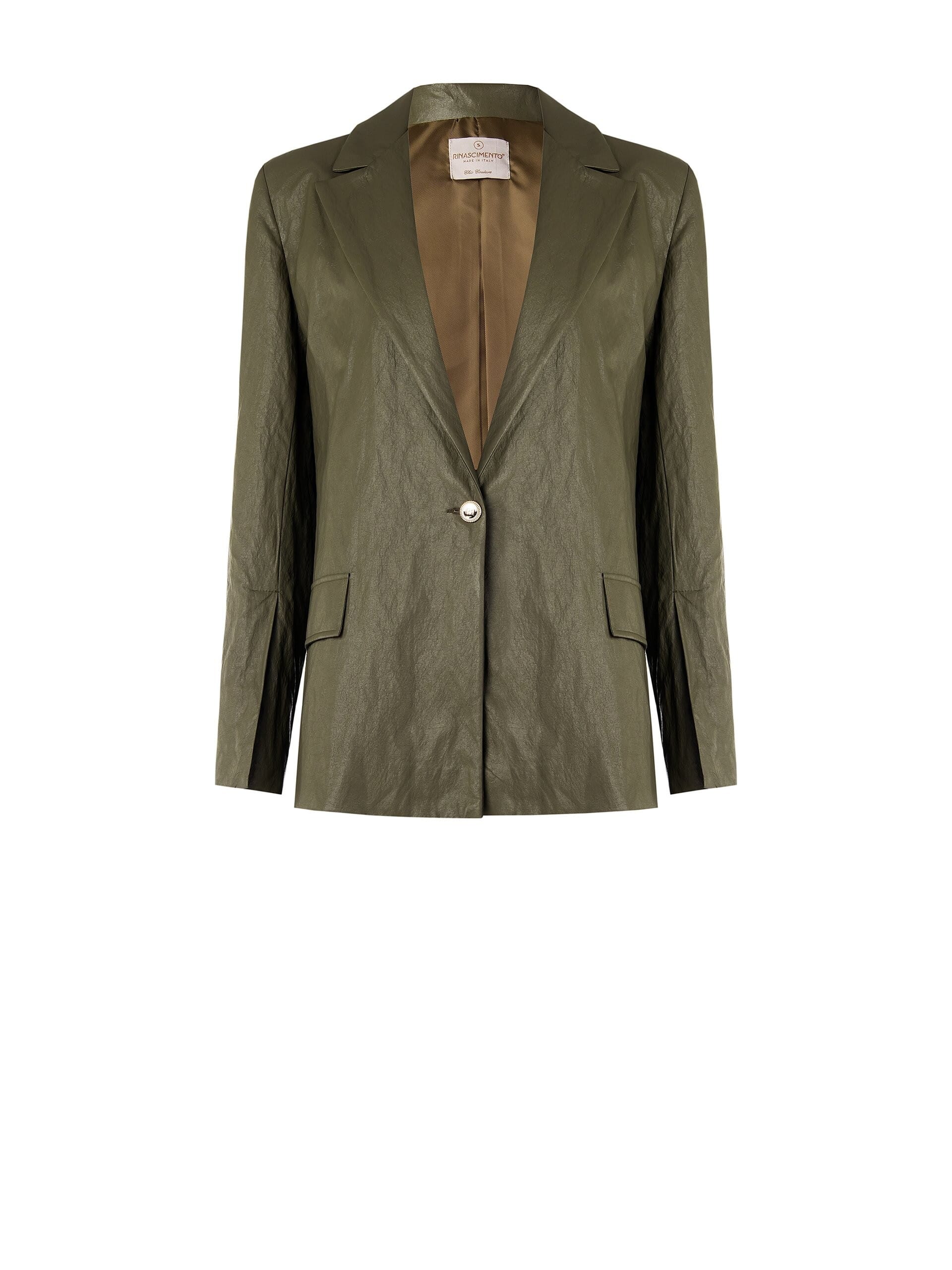 Rinascimento Wrinkled Leatherette Blazer Jacket