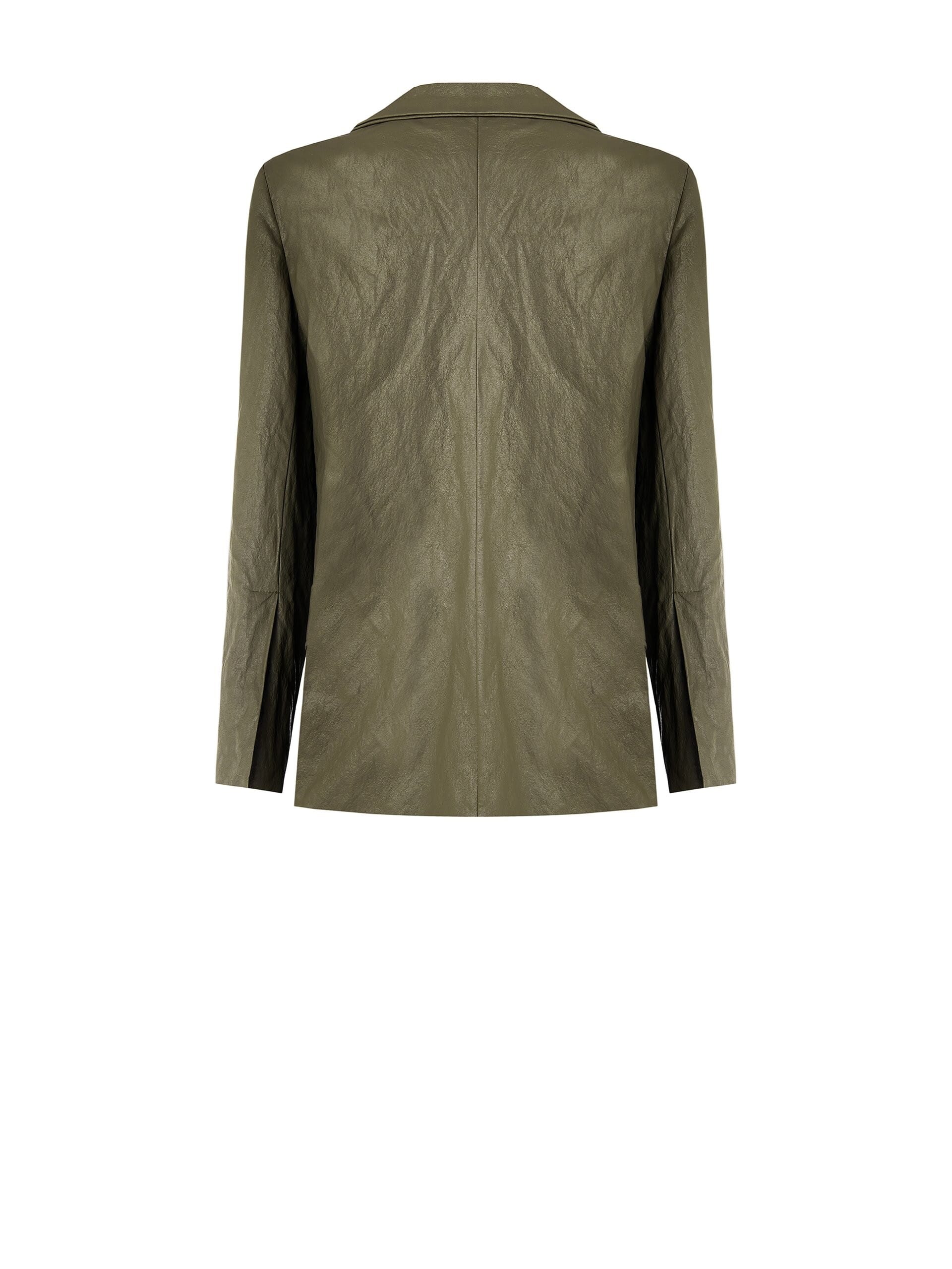 Rinascimento Wrinkled Leatherette Blazer Jacket