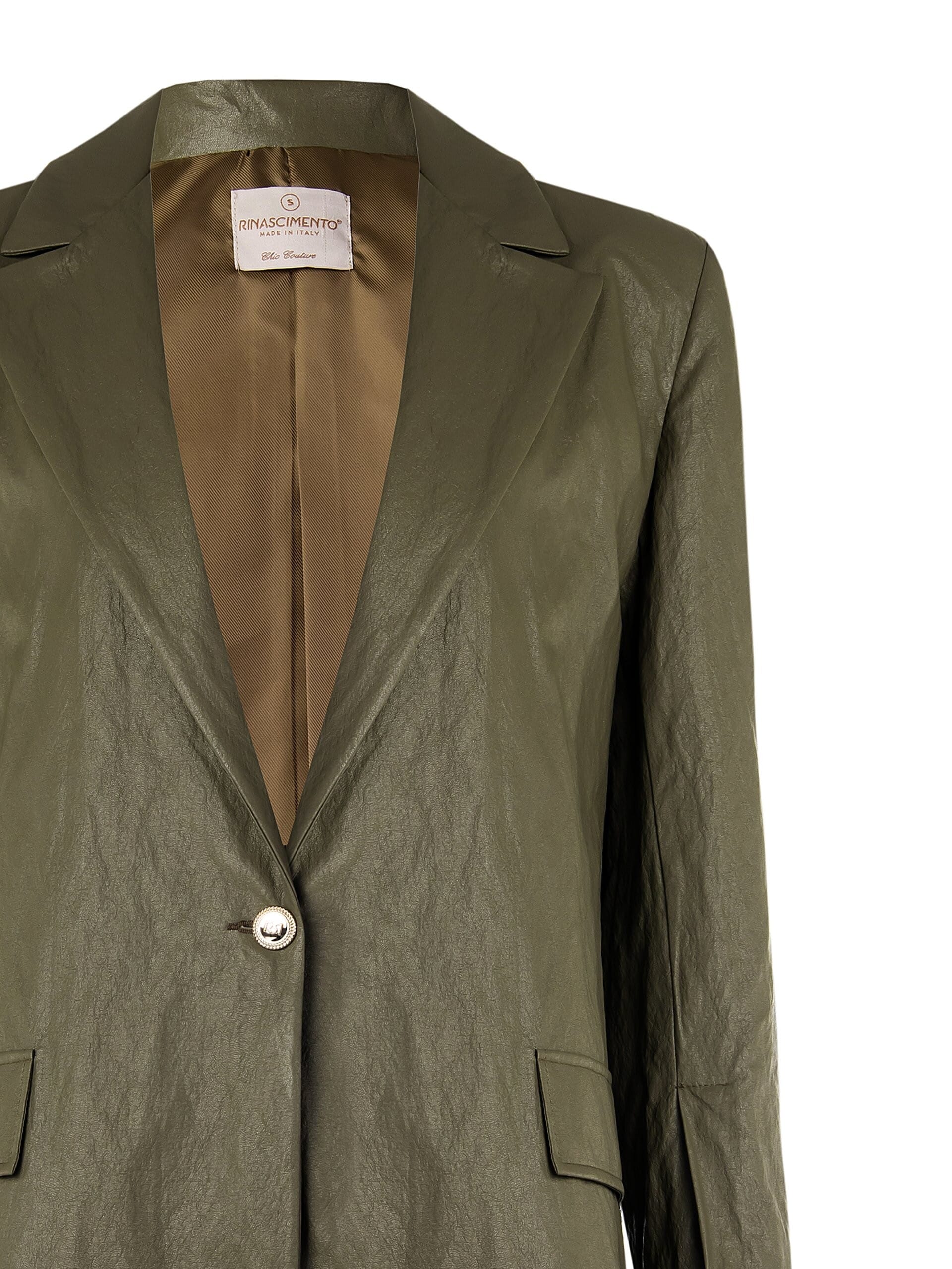 Rinascimento Wrinkled Leatherette Blazer Jacket