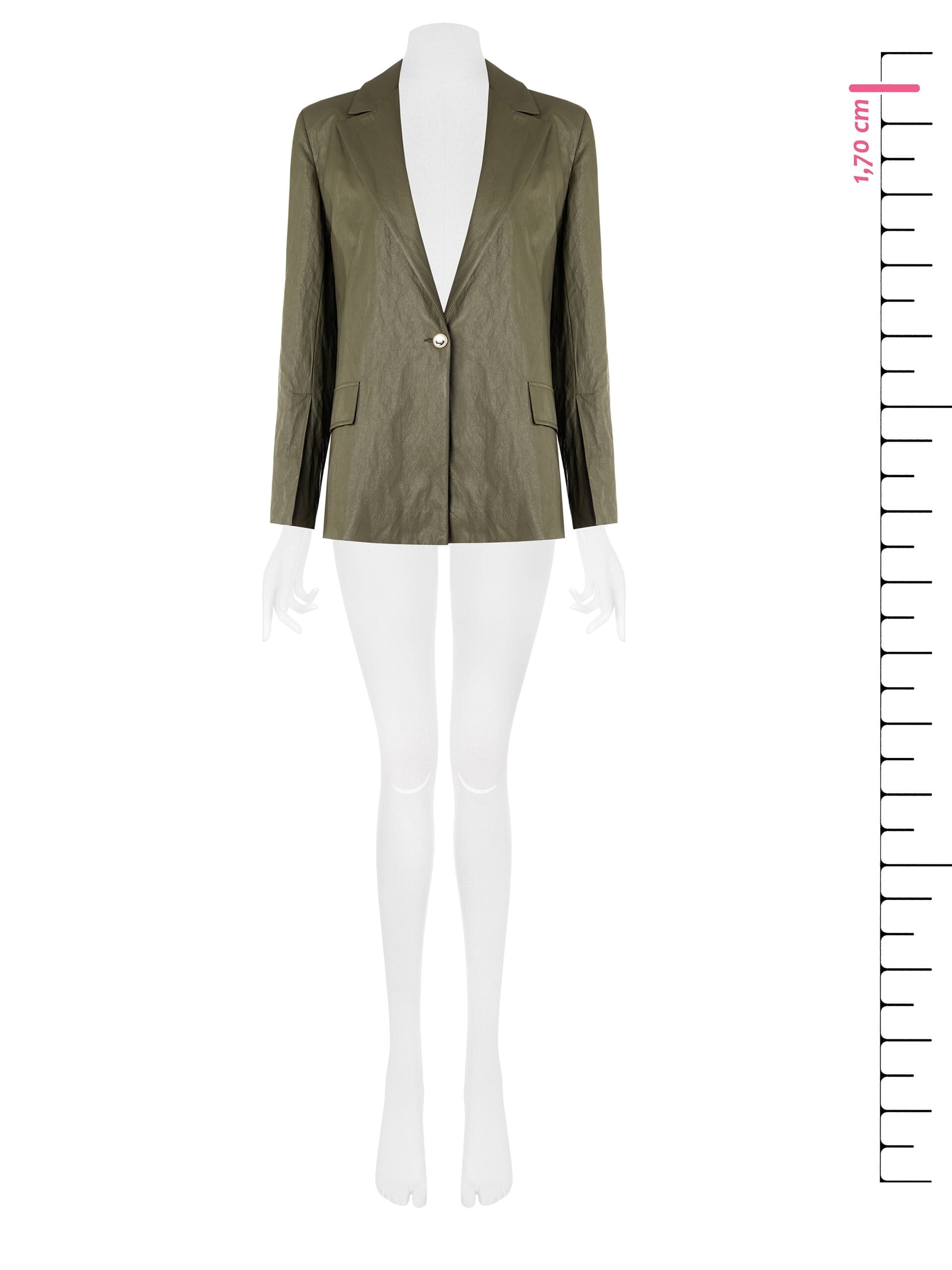 Rinascimento Wrinkled Leatherette Blazer Jacket