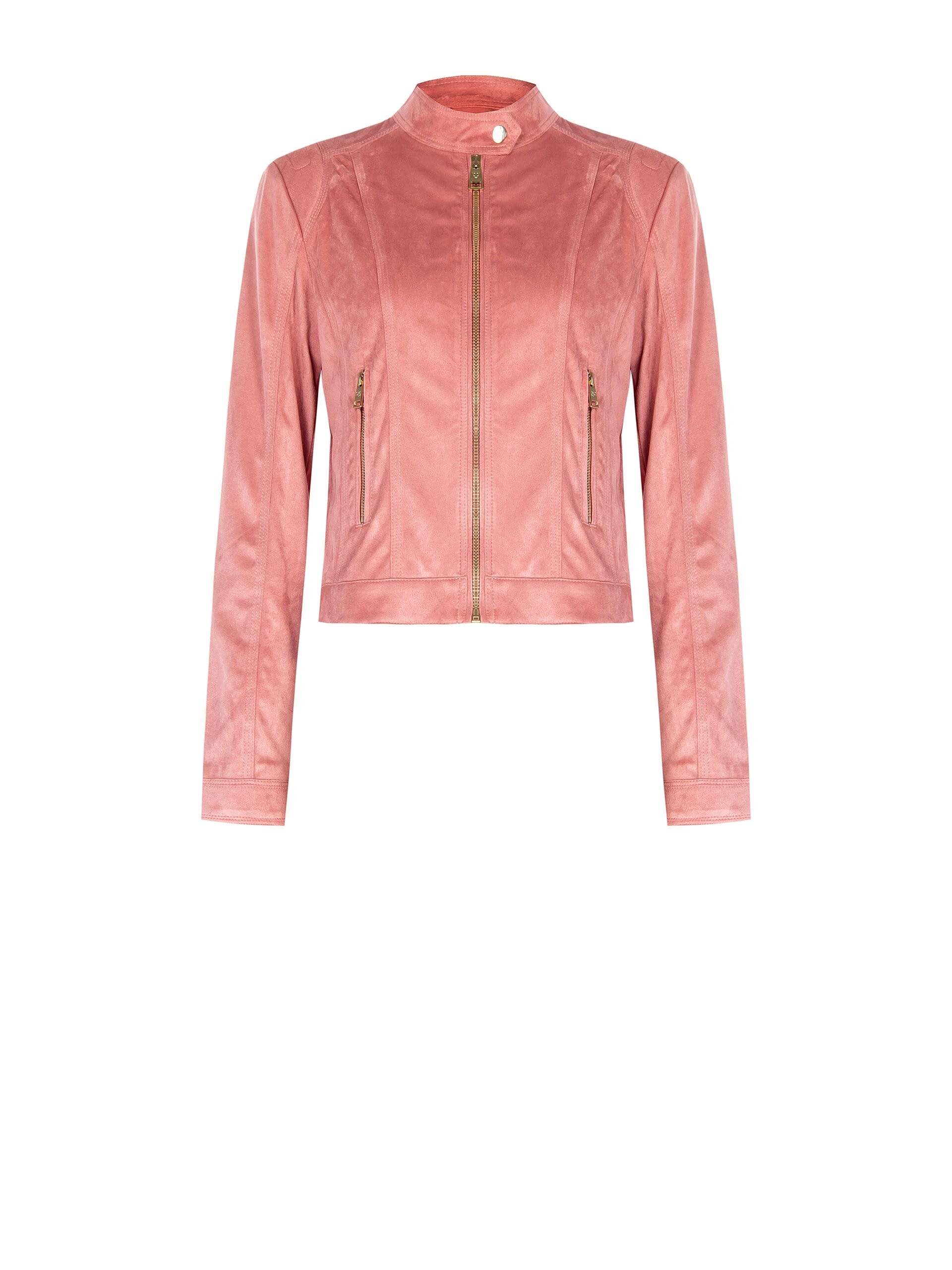 Rinascimento Veste de motard courte et pliée en imitation daim