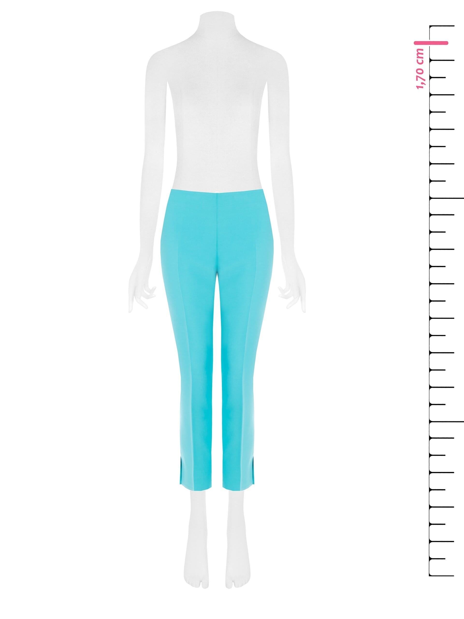 Skinny Cropped Trousers in Technical Fabric with Small Ankle Cuts Rinascimento