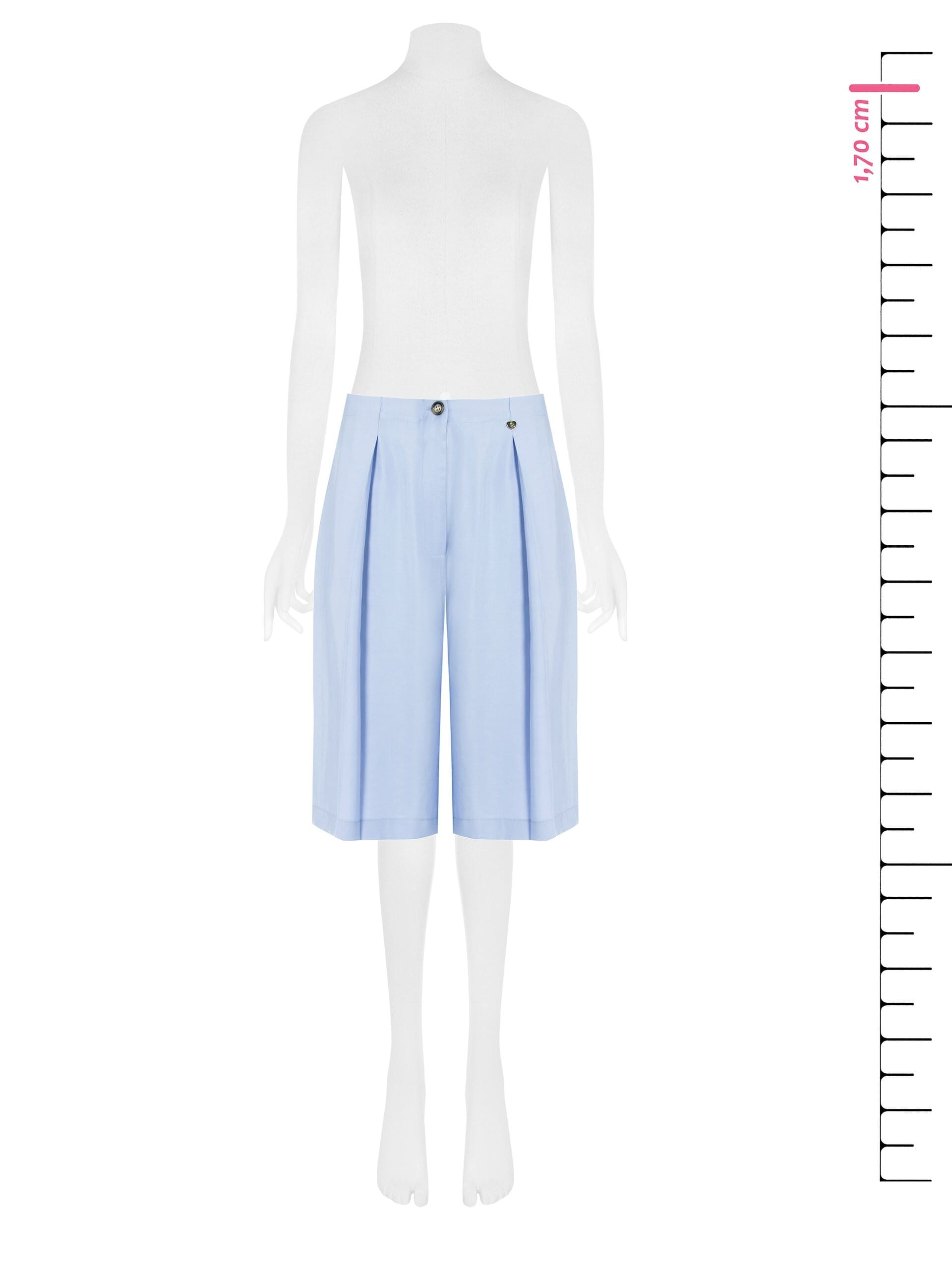 Fluid Modal Bermuda Shorts With Darts And Elastic Back Rinascimento