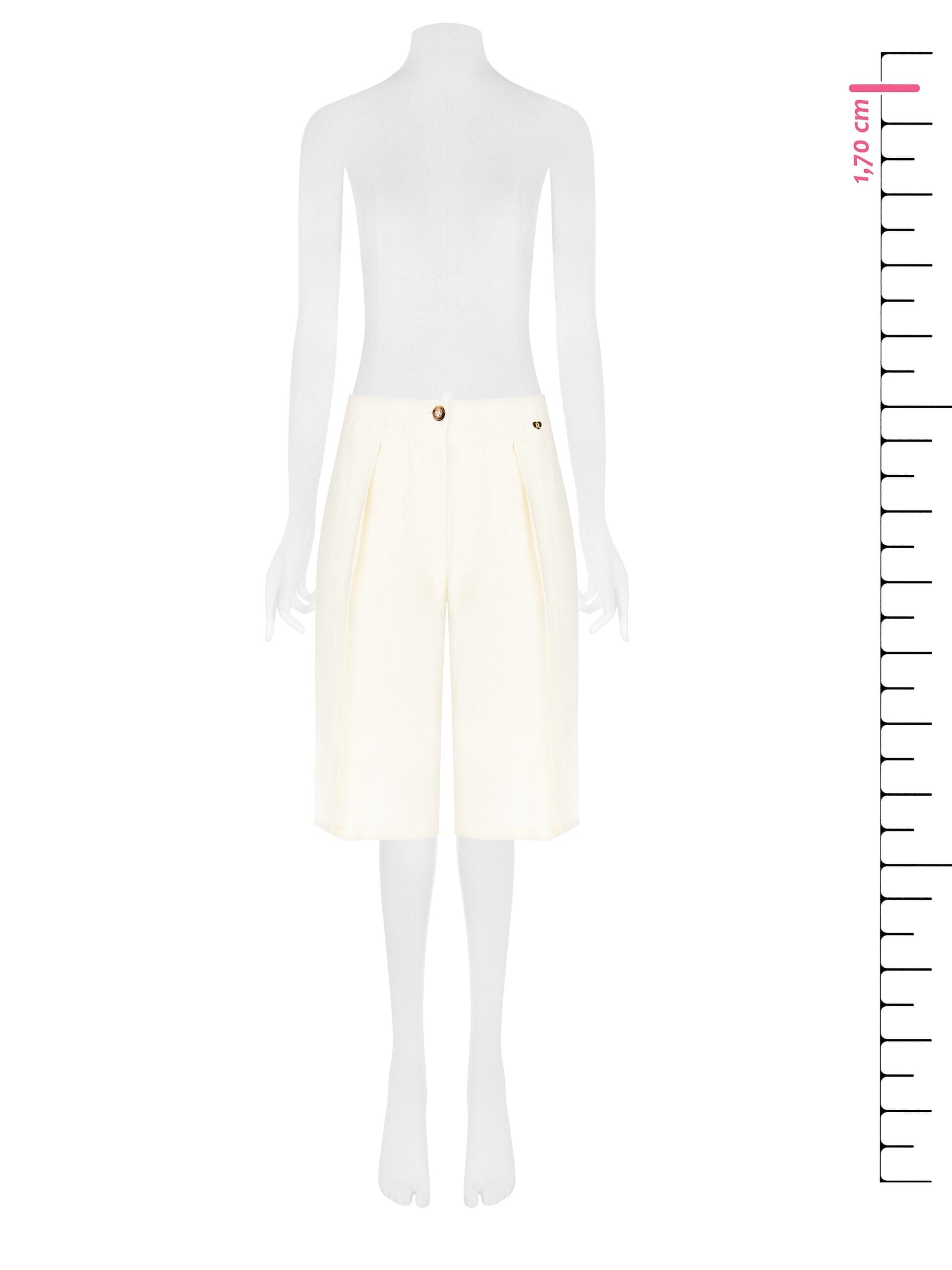 Fluid Modal Bermuda Shorts With Darts And Elastic Back Rinascimento