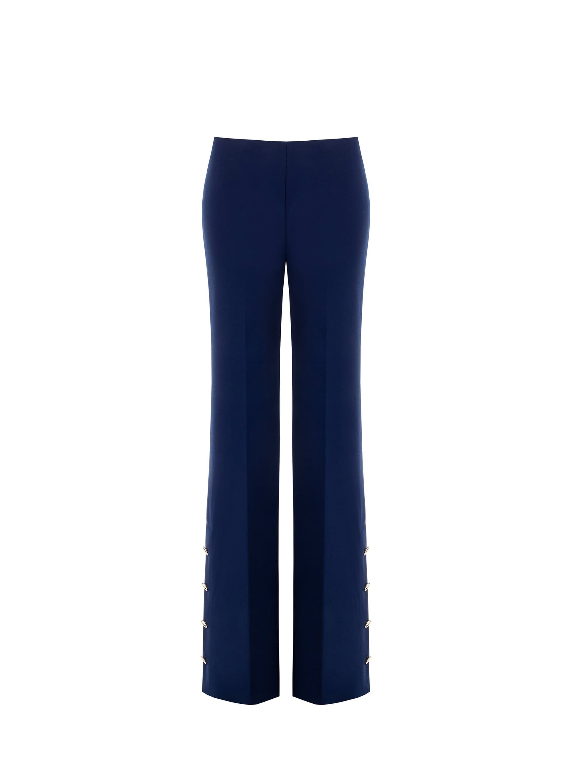 Crepe Scuba Palace Trousers With Buttons On Sides Rinascimento