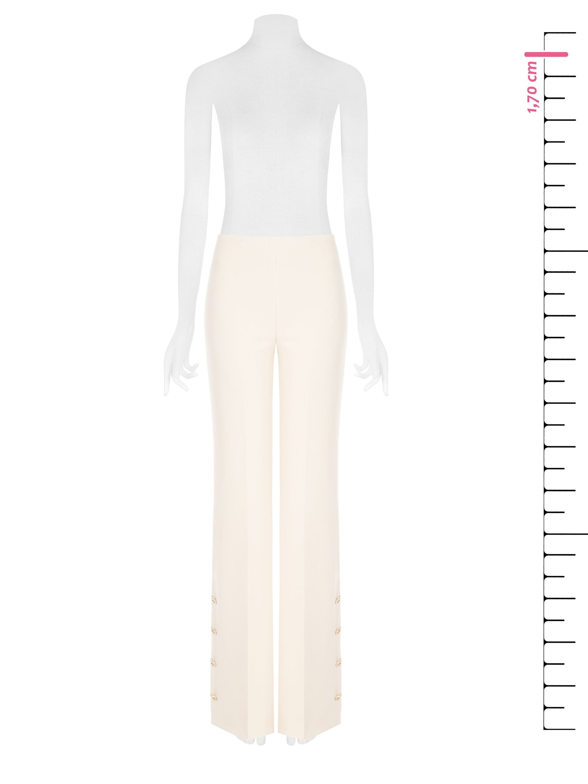 Crepe Scuba Palace Trousers With Buttons On Sides Rinascimento