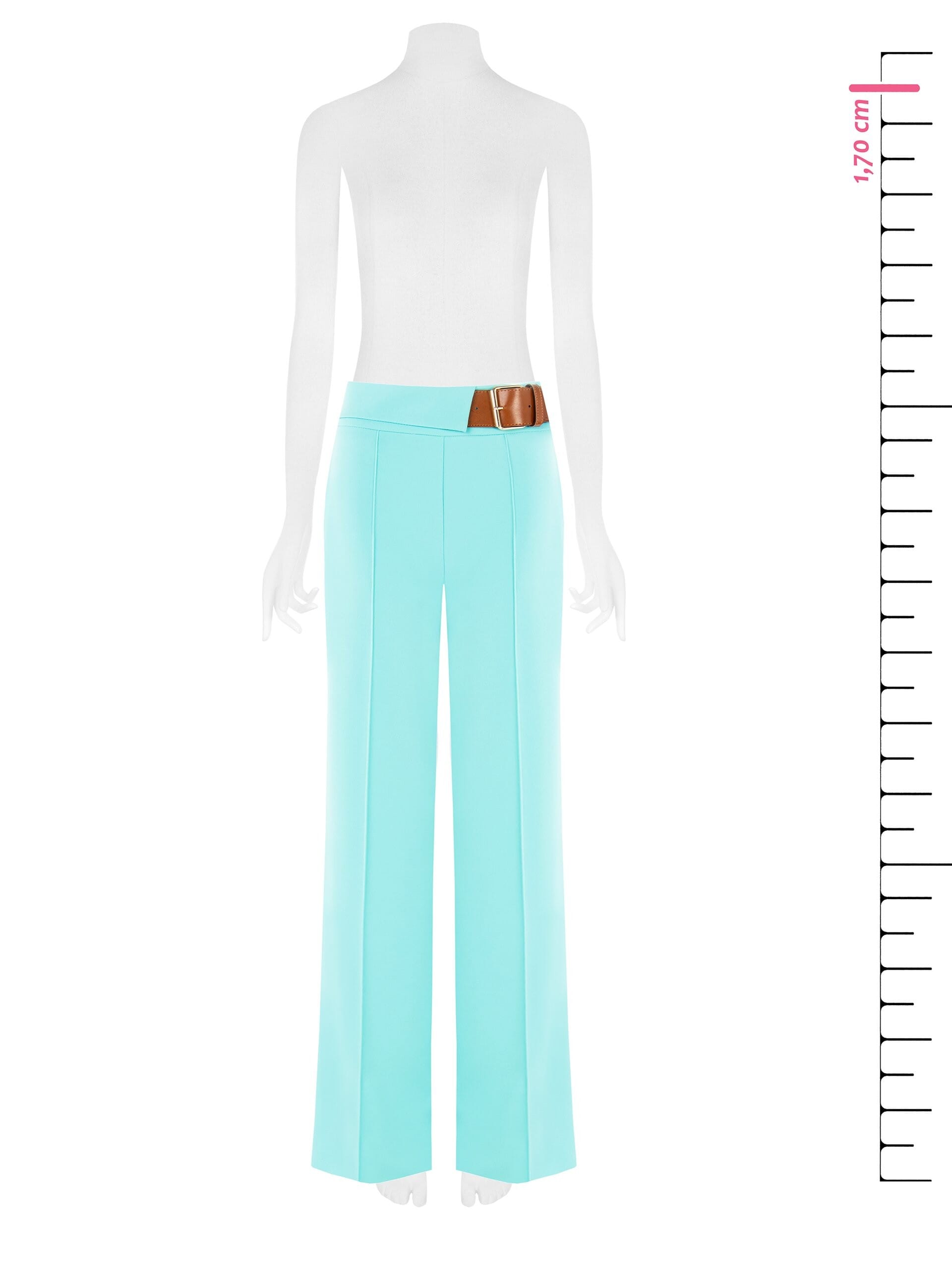 Crepe Scuba Palace Trousers With Pockets And Leatherette Strap Rinascimento