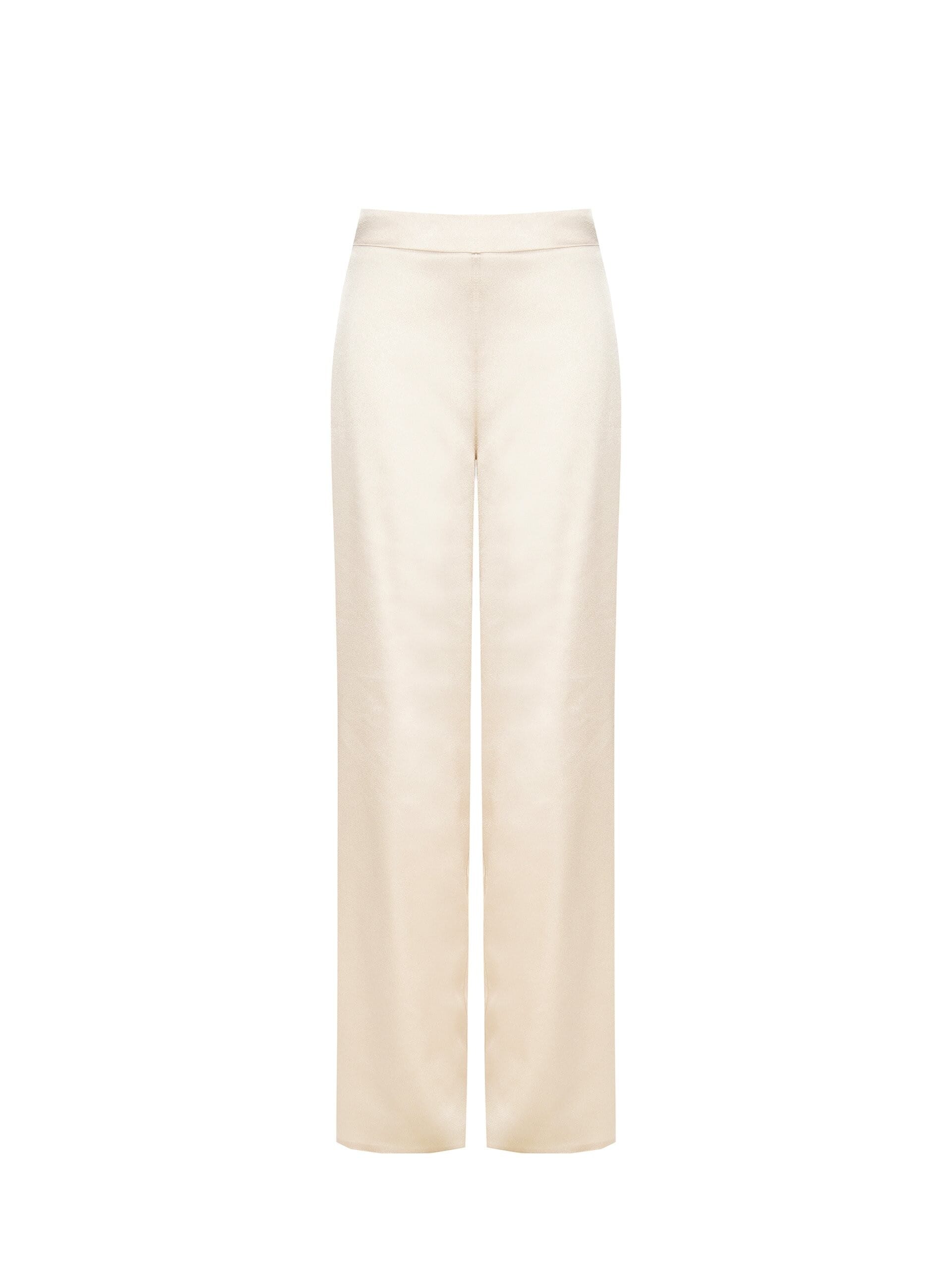 Satin Crepe Palazzo Trousers With Elastic Back Rinascimento