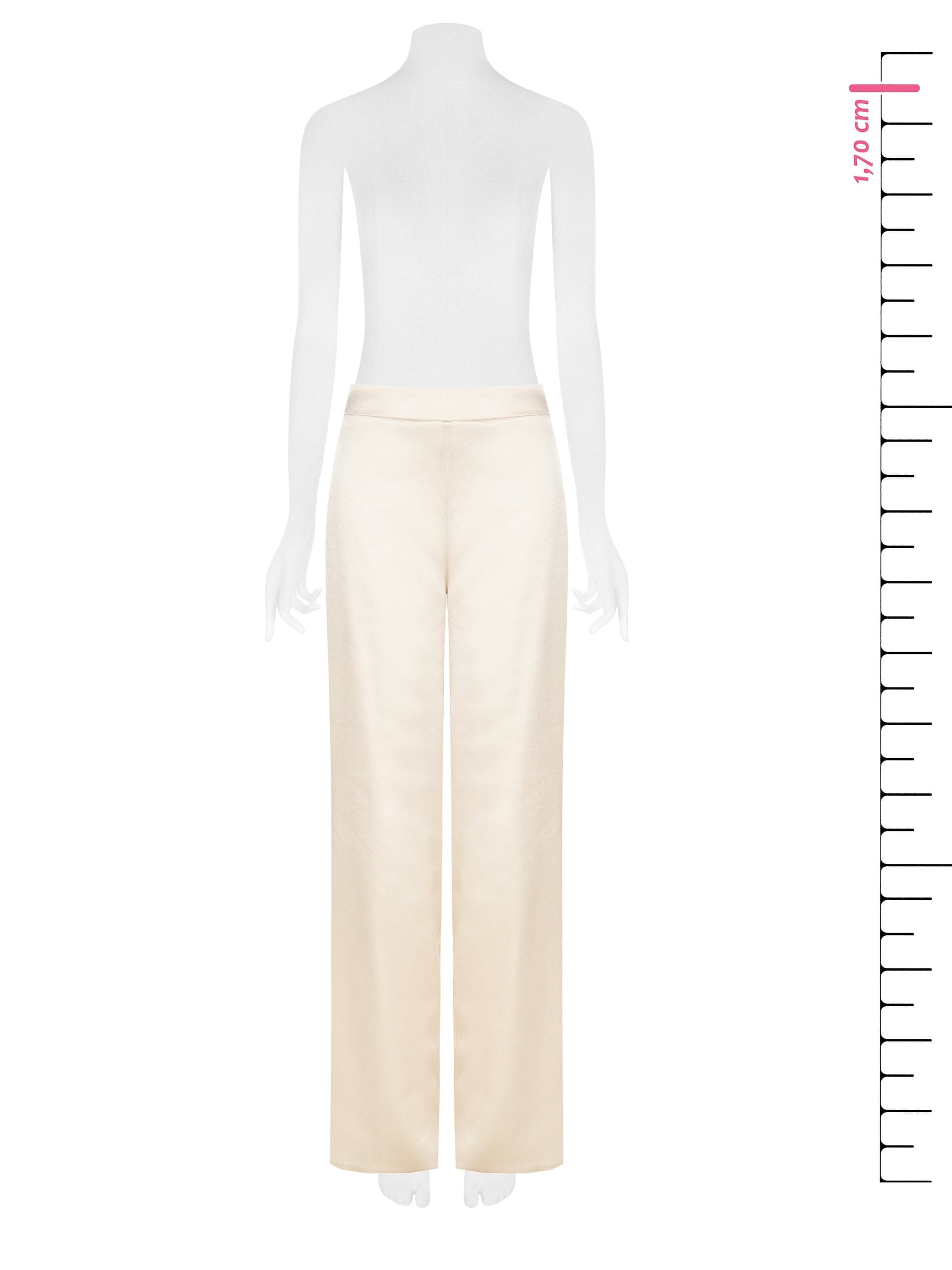 Satin Crepe Palazzo Trousers With Elastic Back Rinascimento