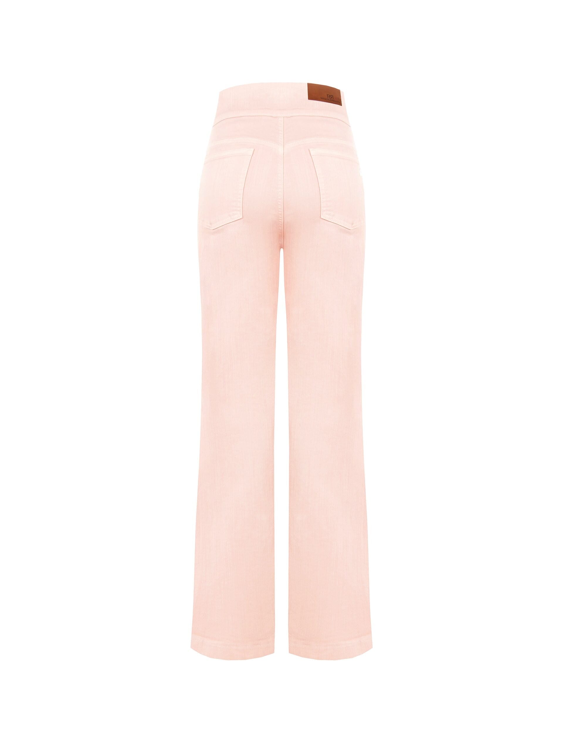 Straight High Waist Elasticised Jeans With Buttons Rinascimento