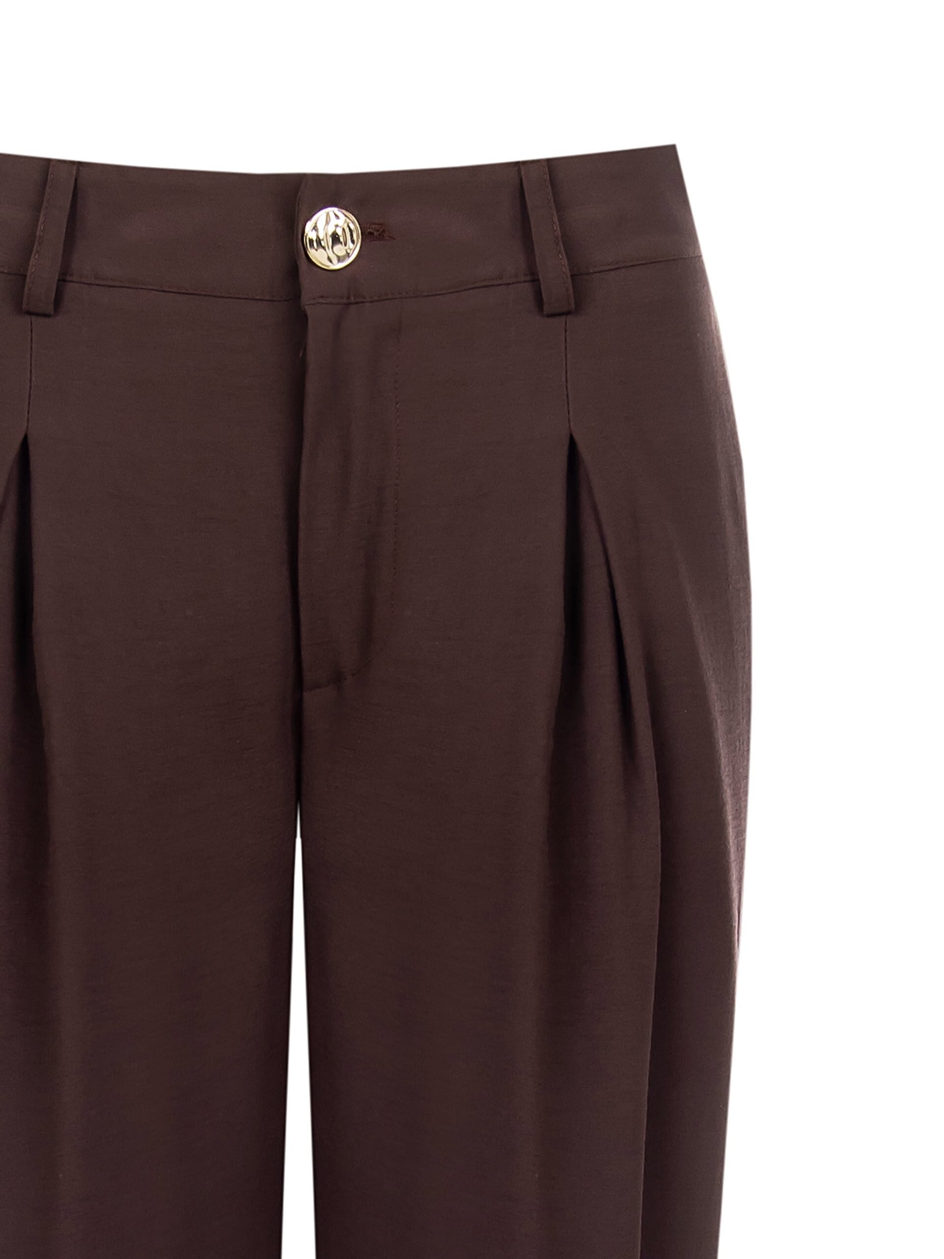 Lightly Wrinkled Poly-Viscose Palace Trousers with Rinascimento Pleats
