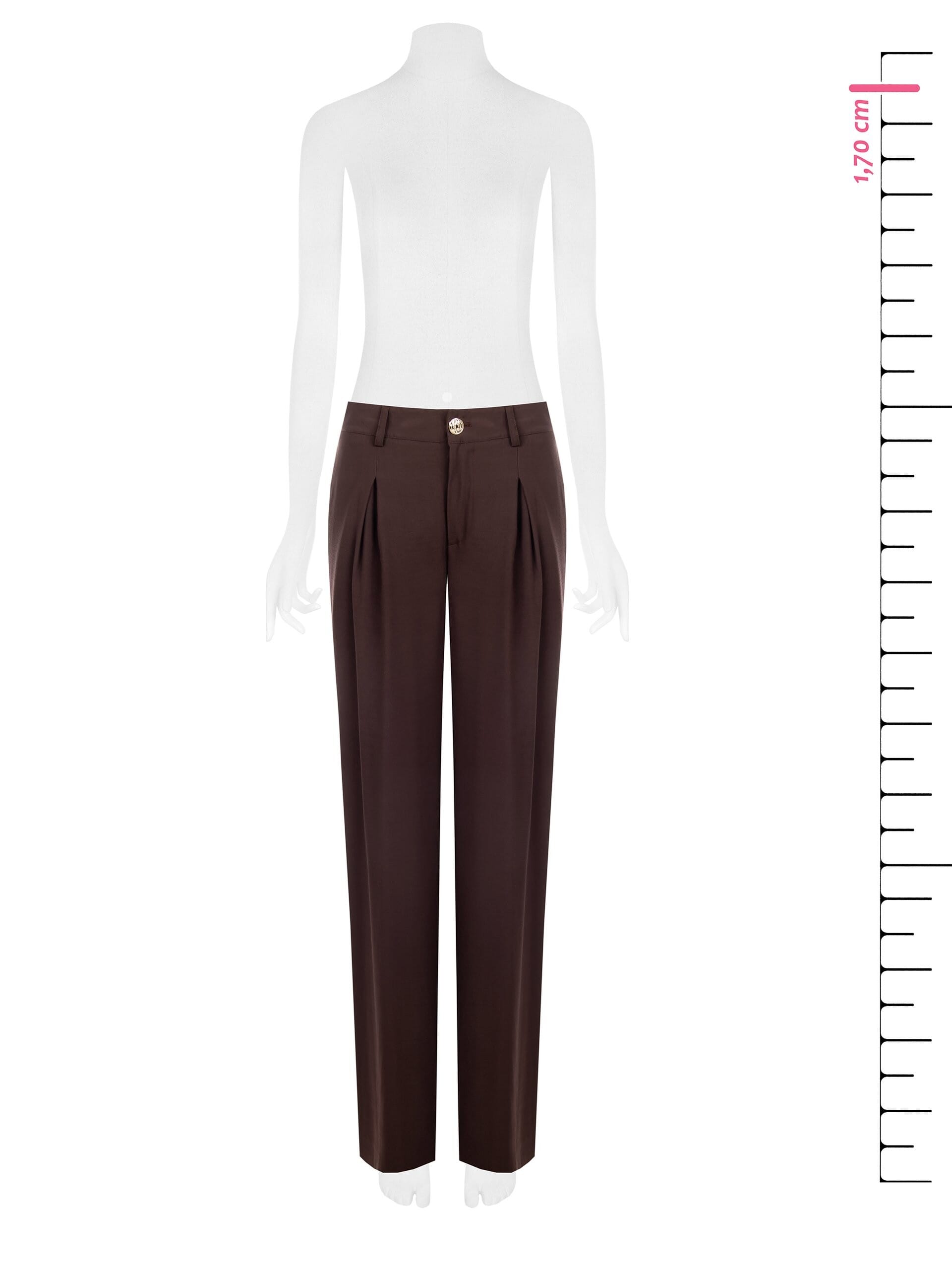 Lightly Wrinkled Poly-Viscose Palace Trousers with Rinascimento Pleats