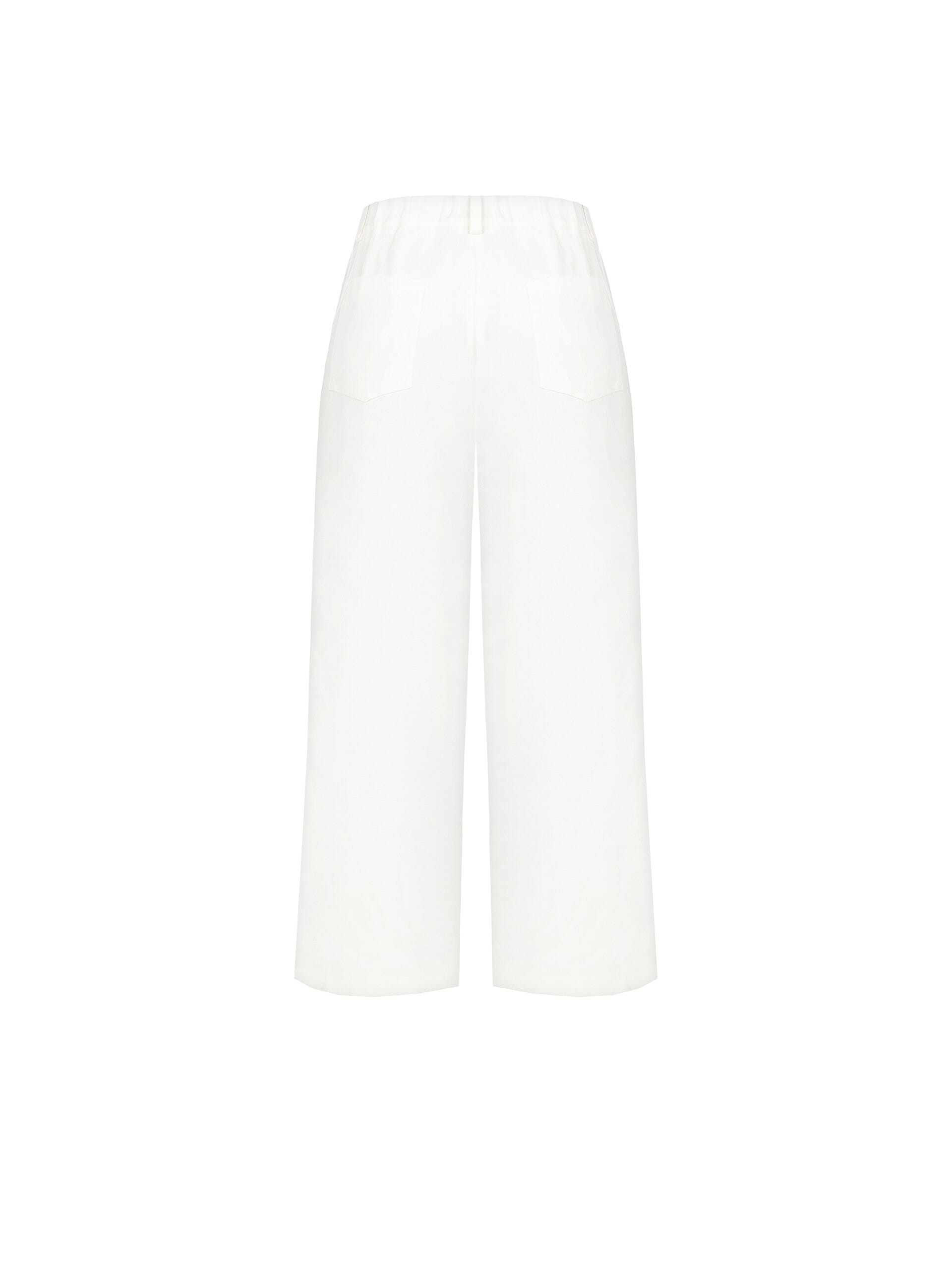 Cropped Denim Baggy Trousers With Elastic Back Rinascimento