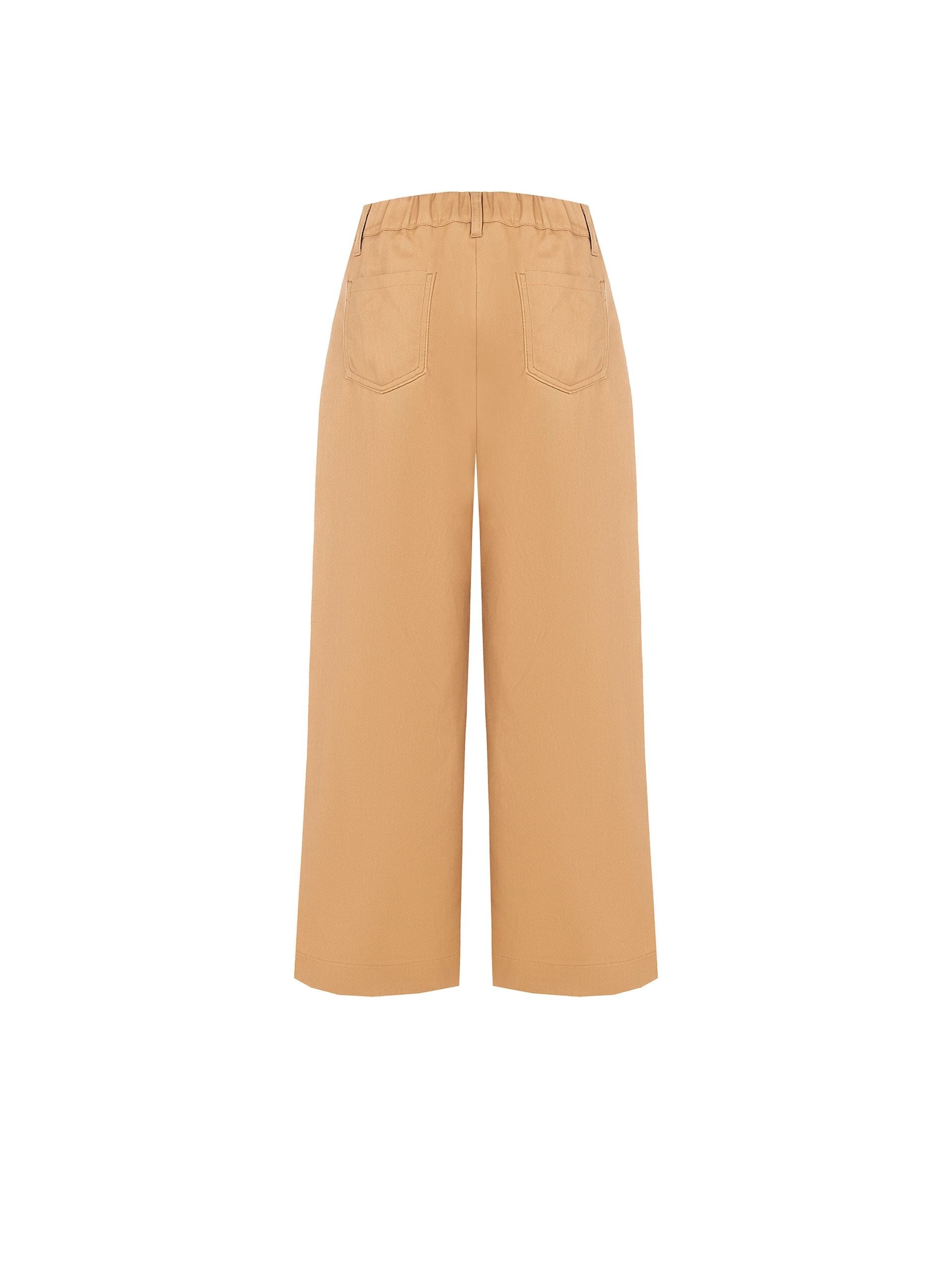 Cropped Denim Baggy Trousers With Elastic Back Rinascimento