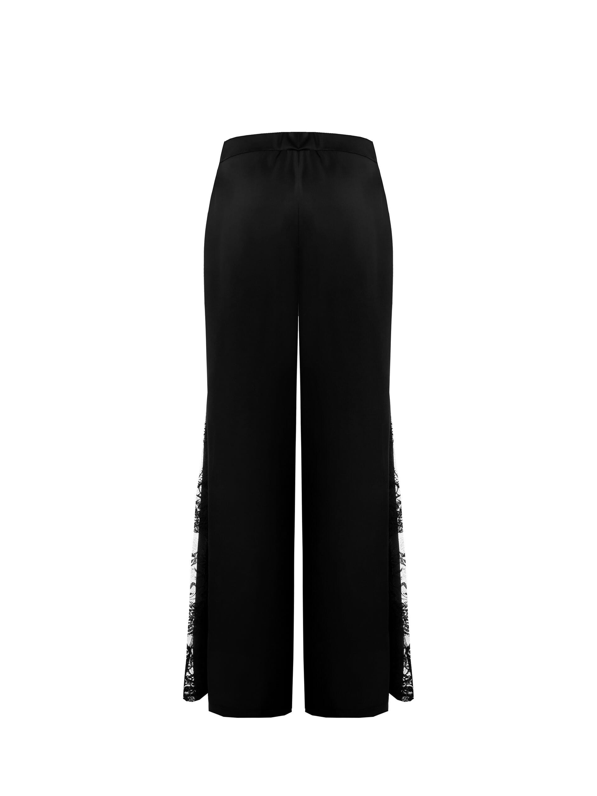 Satin Palace Trousers With Lace Insert On Side Rinascimento