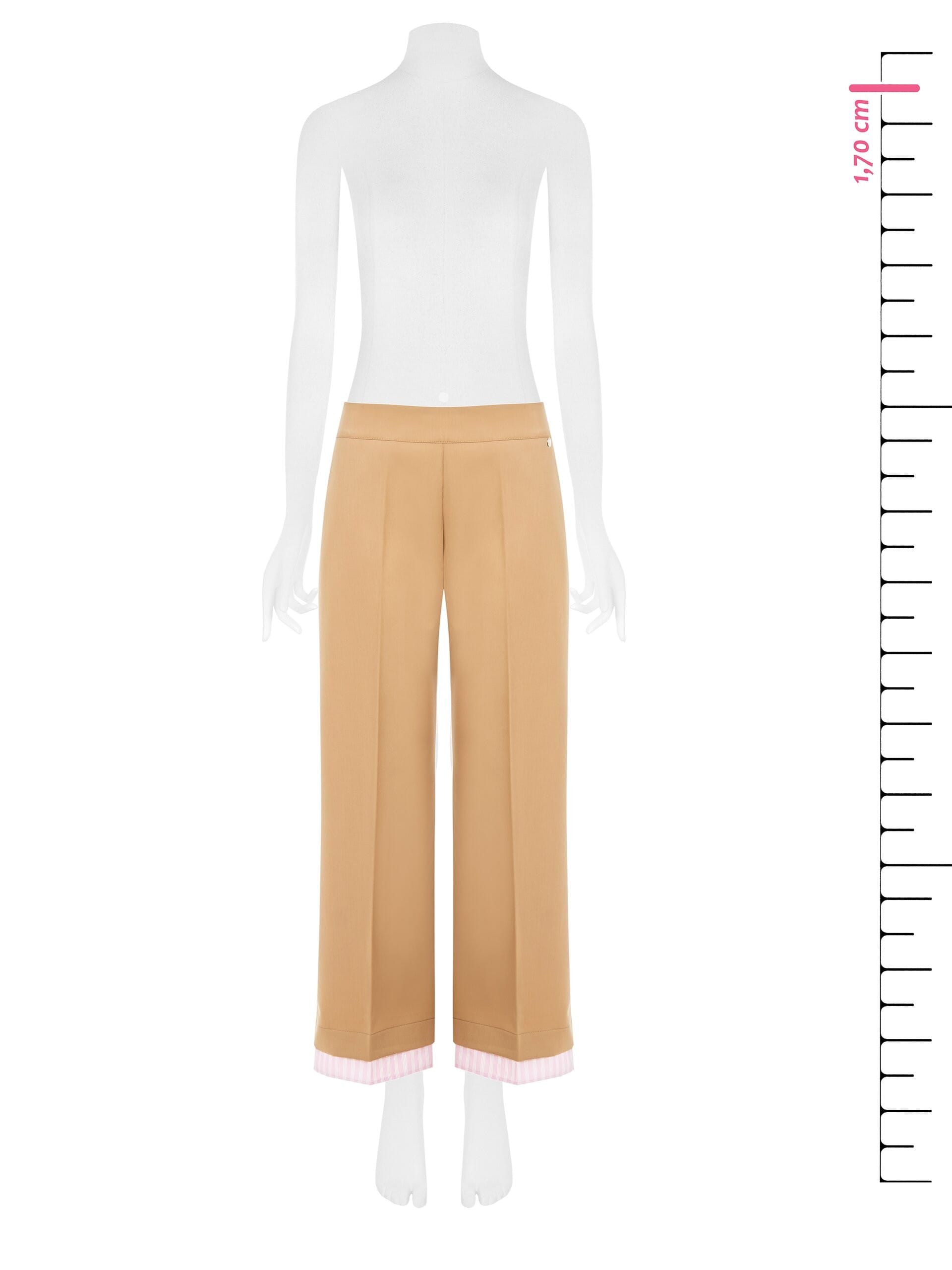 Polyviscose Palace Trousers With Striped Insert And Pockets Rinascimento