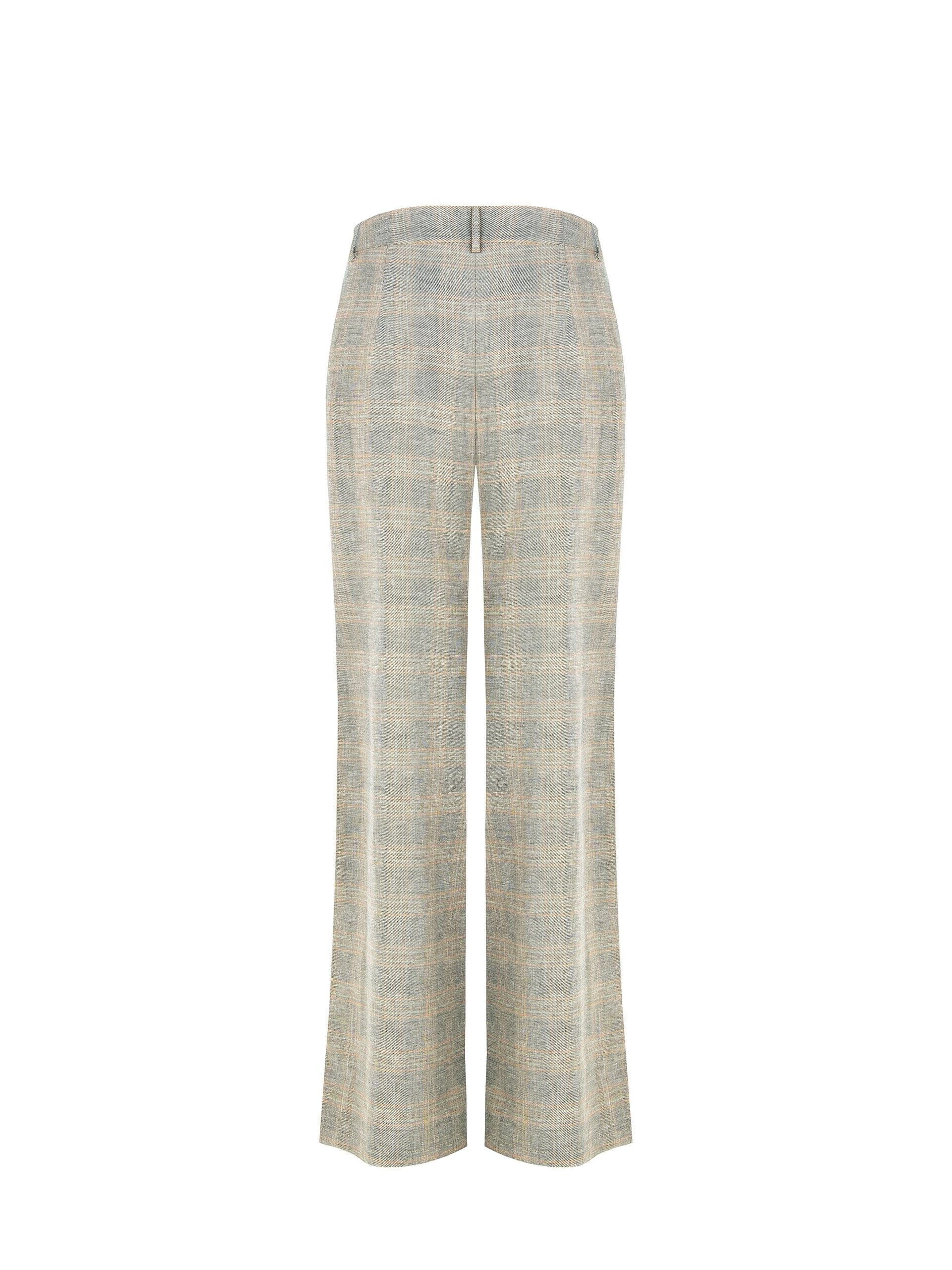 Rinascimento Check Cotton Linen Palazzo Trousers