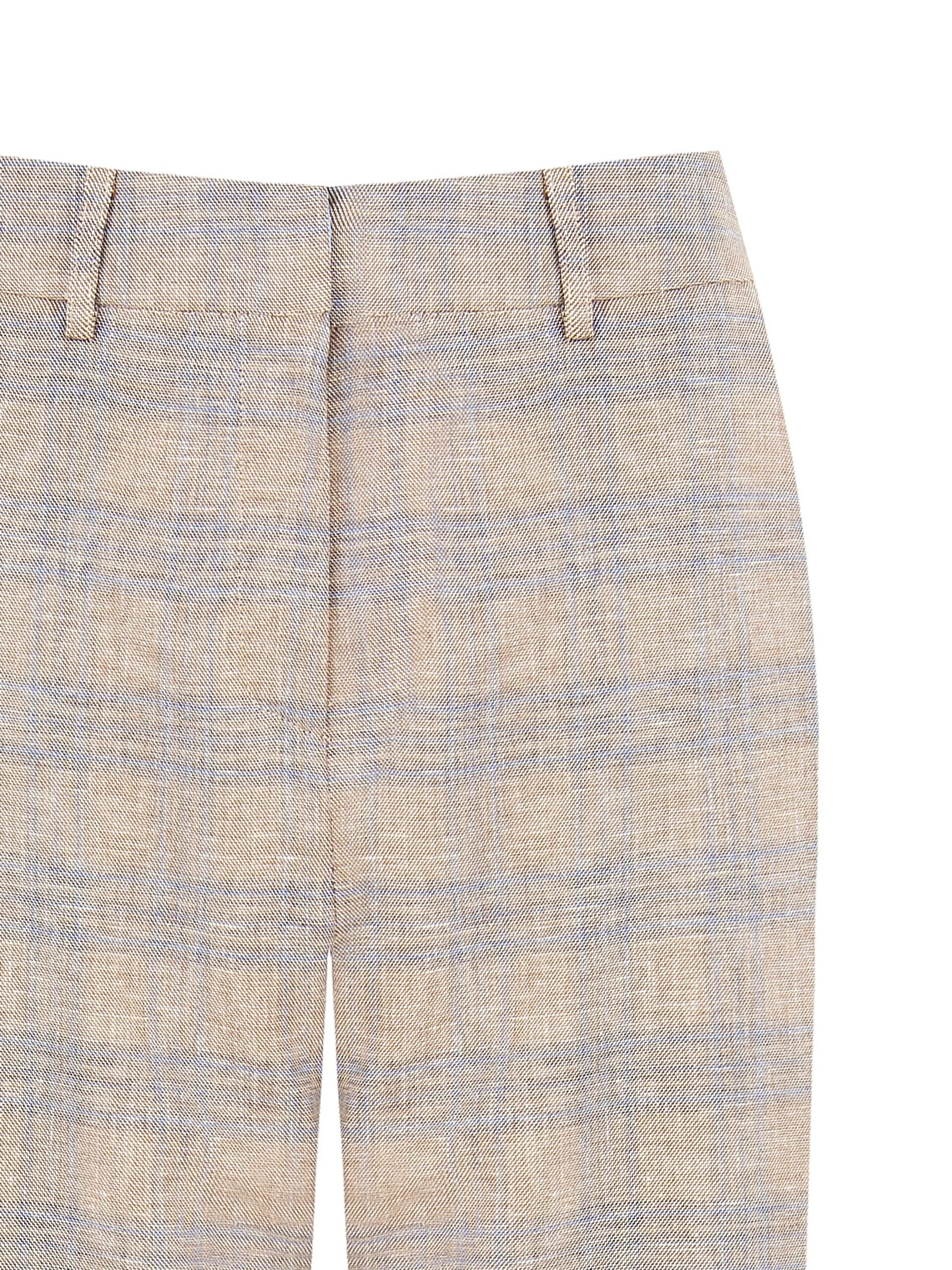 Bermuda baggy en coton et lin mélangés à carreaux Rinascimento