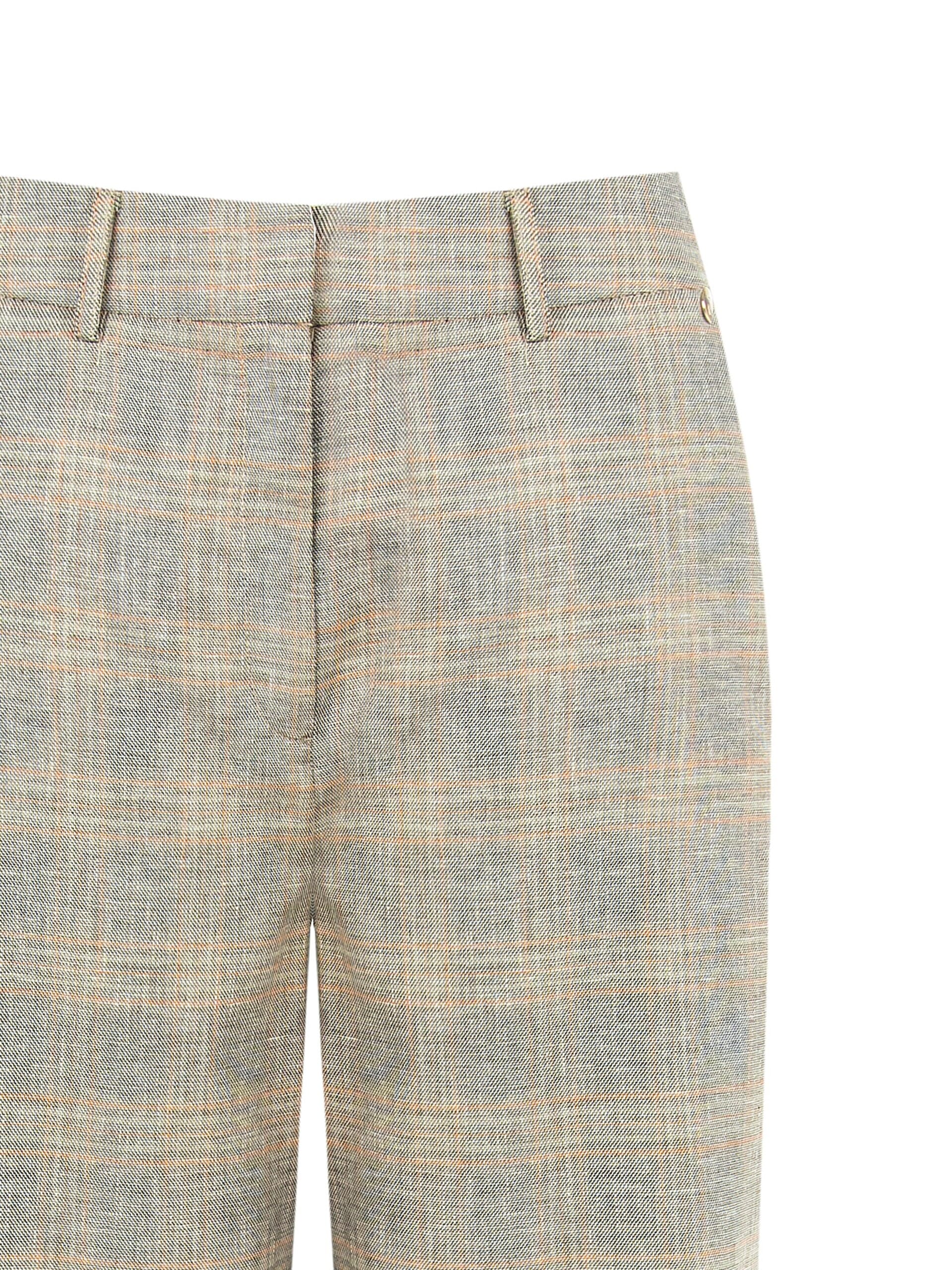 Bermuda baggy en coton et lin mélangés à carreaux Rinascimento