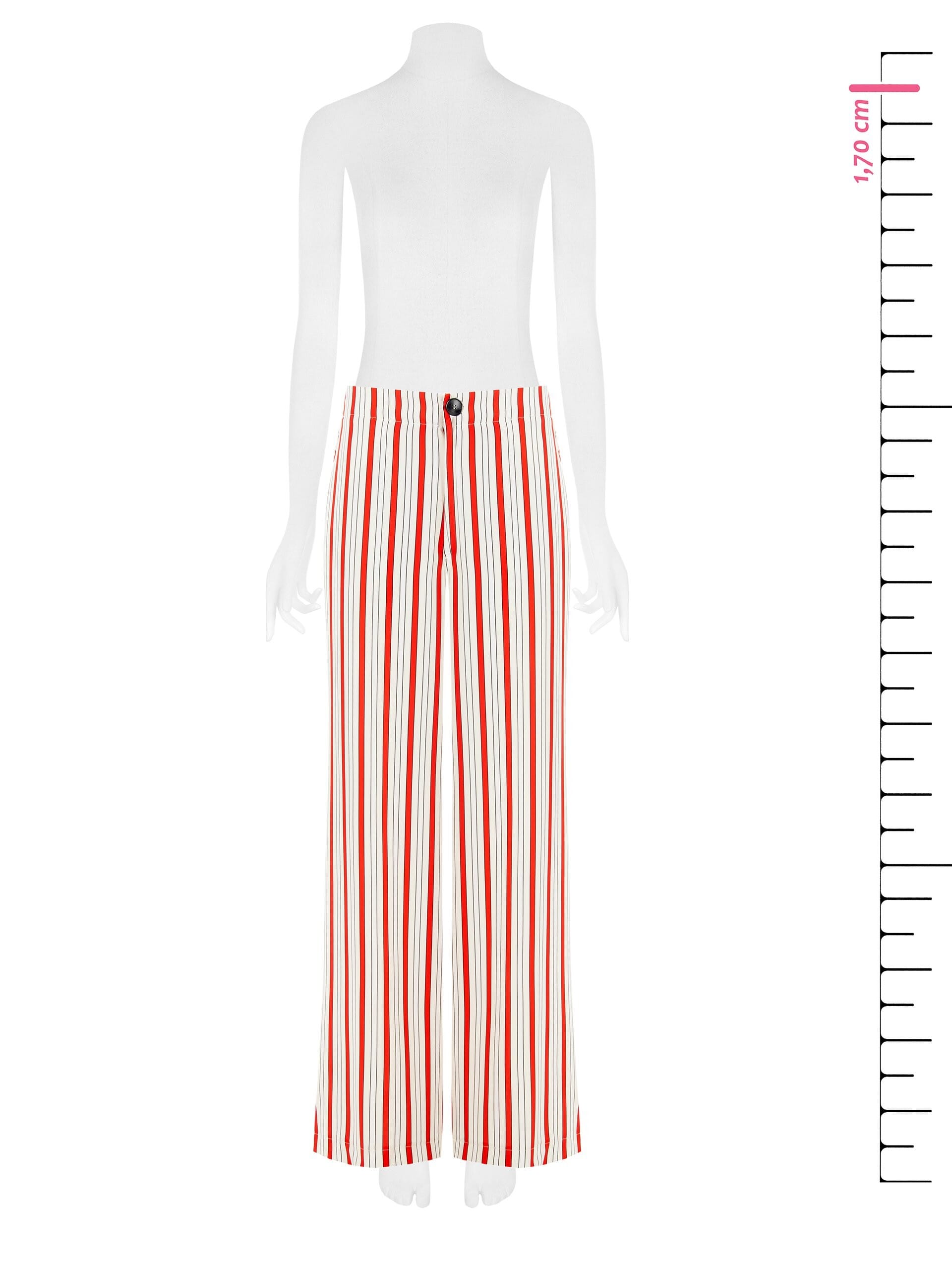 Pantalon palazzo rayé avec dos élastique et poches Rinascimento