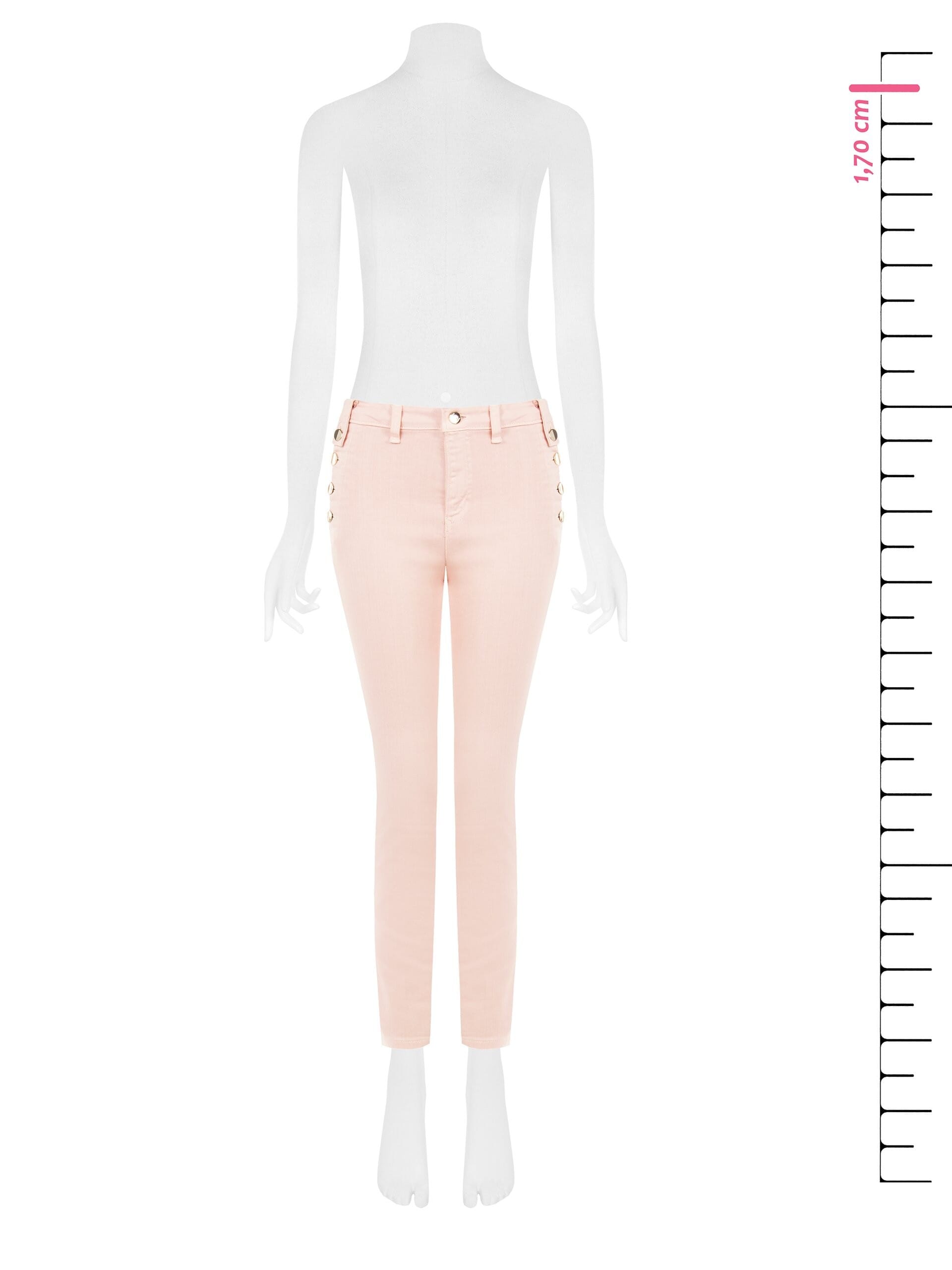 Skinny Denim Trousers With Buttons On Hips Rinascimento