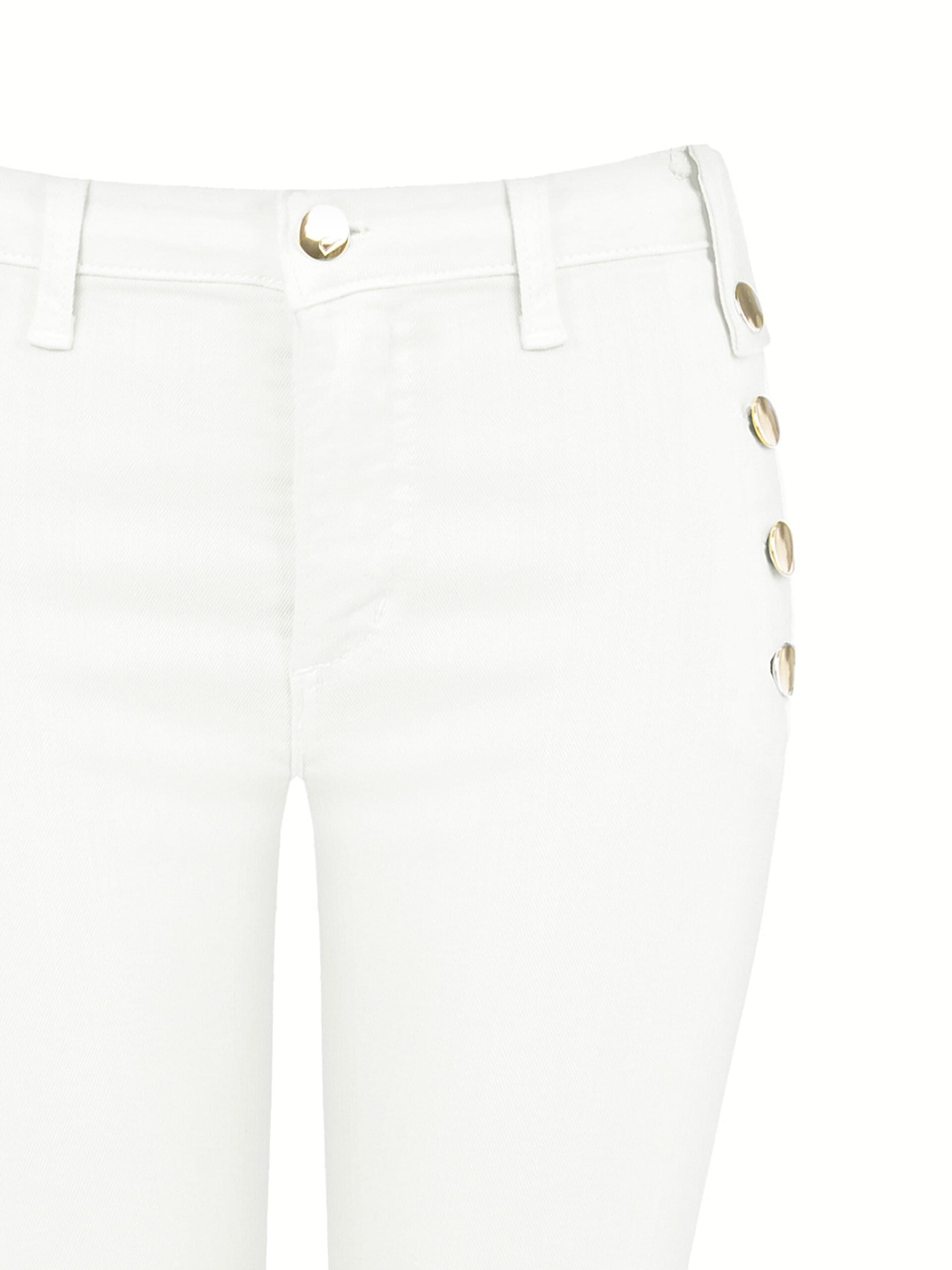 Elasticated Flared Jeans With Buttons Rinascimento