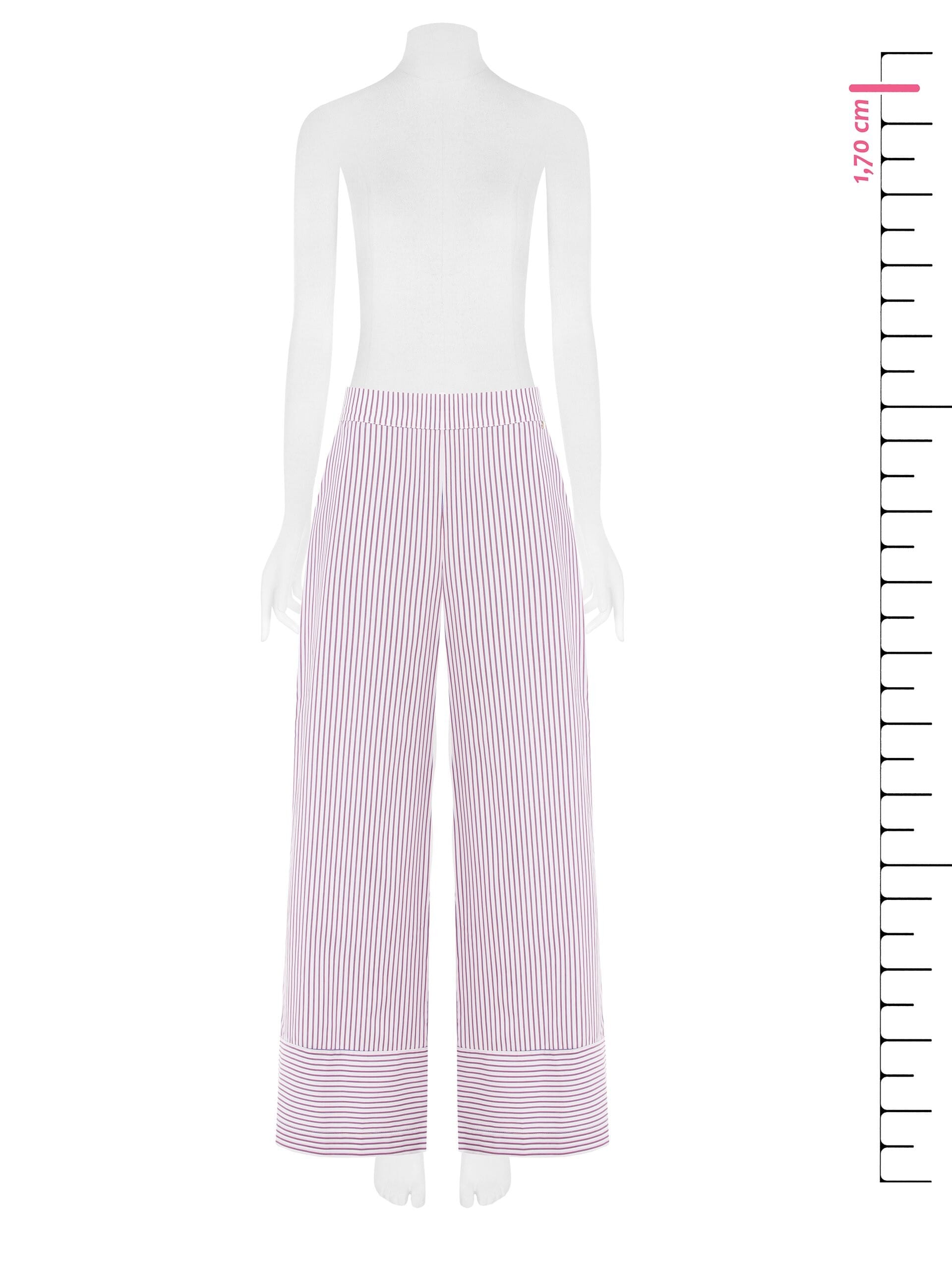 Striped Cotton Palazzo Trousers With Elasticated Back