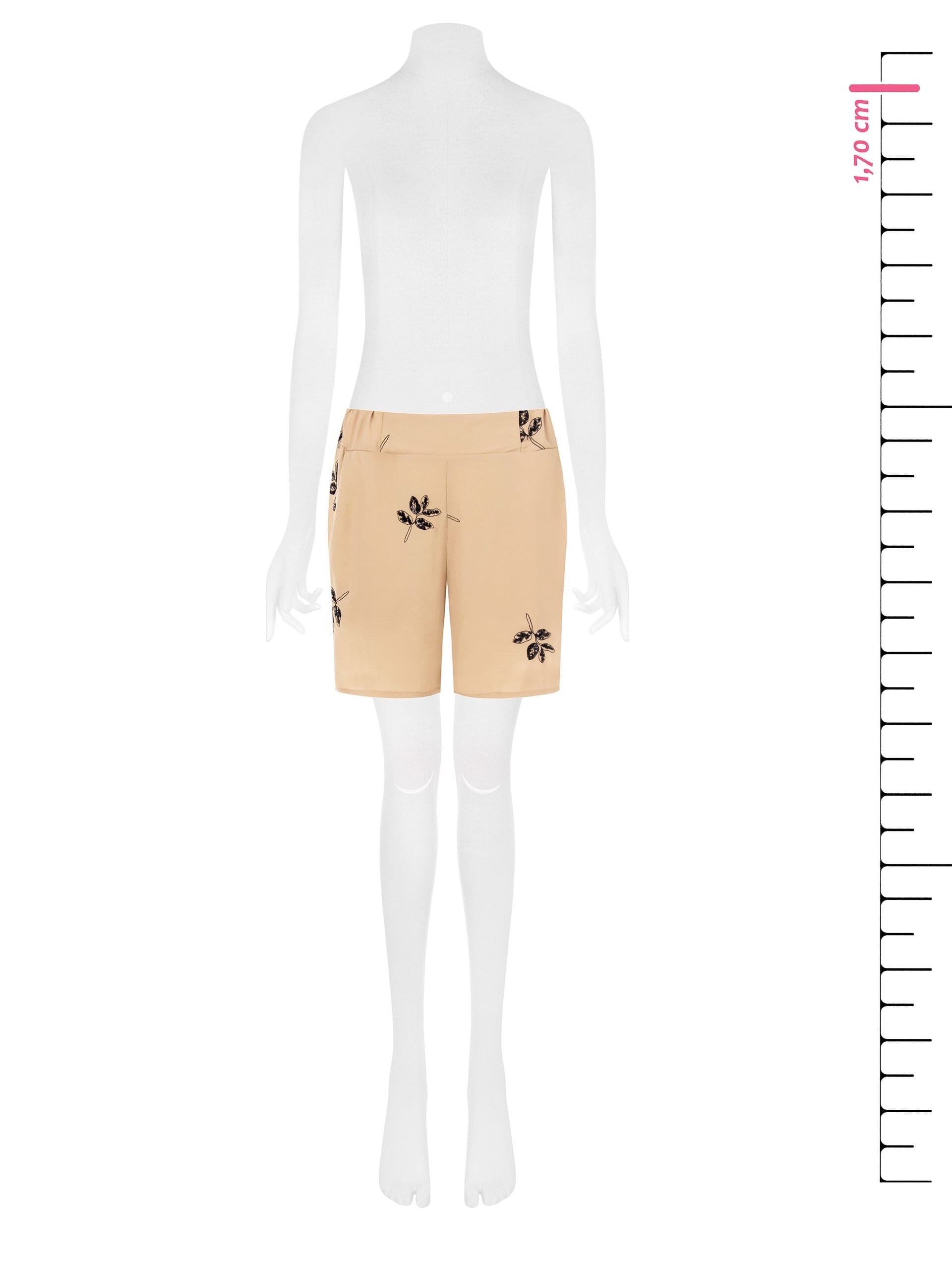 Cropped Cropped Trousers With Beads And Embroidered Leaves Rinascimento