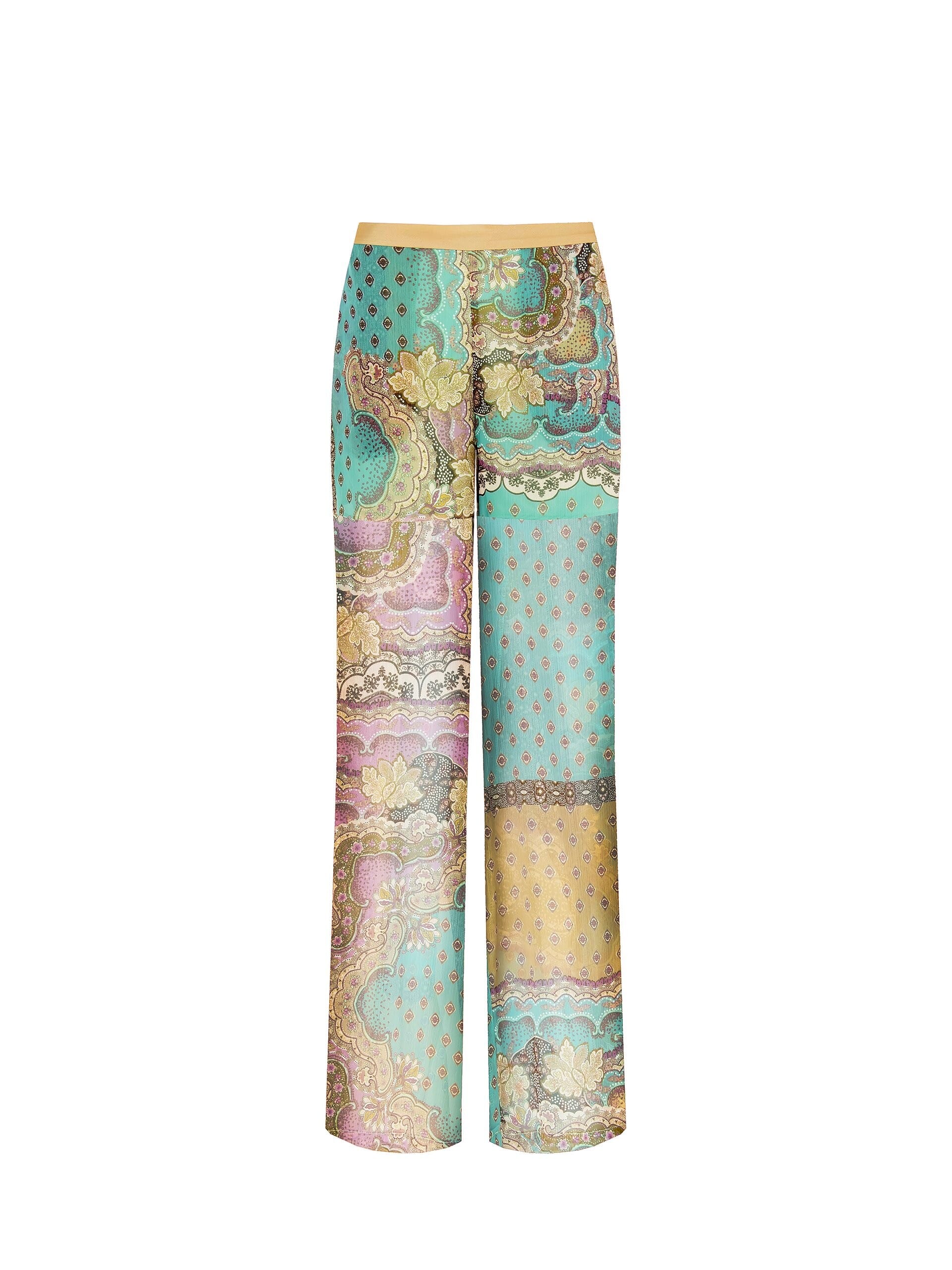 Semi-sheer Georgette Palace Trousers With Integrated Shorts And Pockets Rinascimento