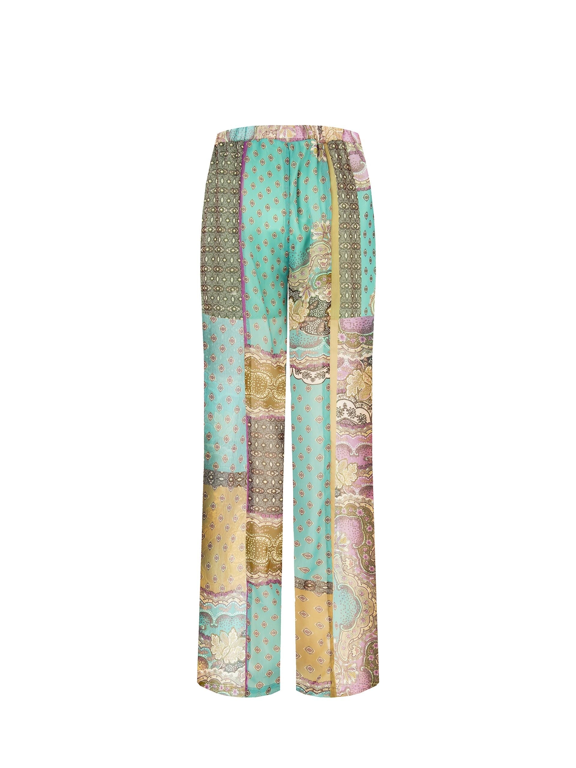 Semi-sheer Georgette Palace Trousers With Integrated Shorts And Pockets Rinascimento