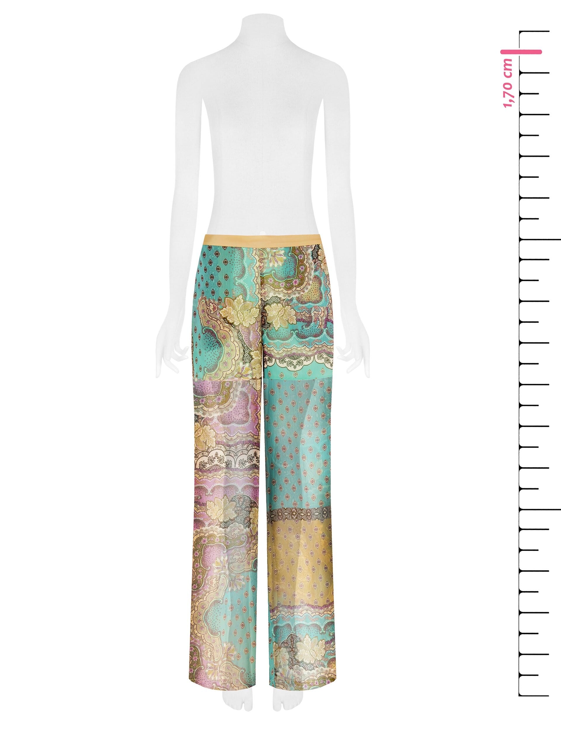 Semi-sheer Georgette Palace Trousers With Integrated Shorts And Pockets Rinascimento