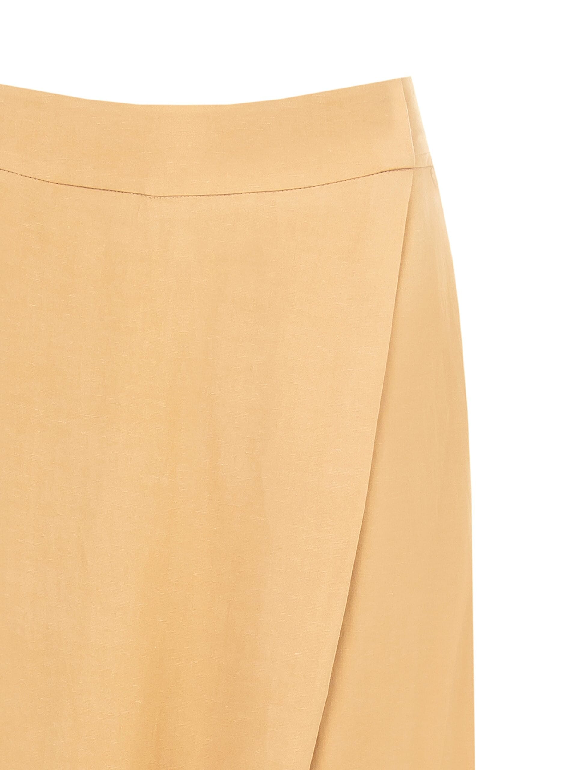 Pantalon de palazzo extra large en viscose et lin mélangés avec poches et dos élastiqué