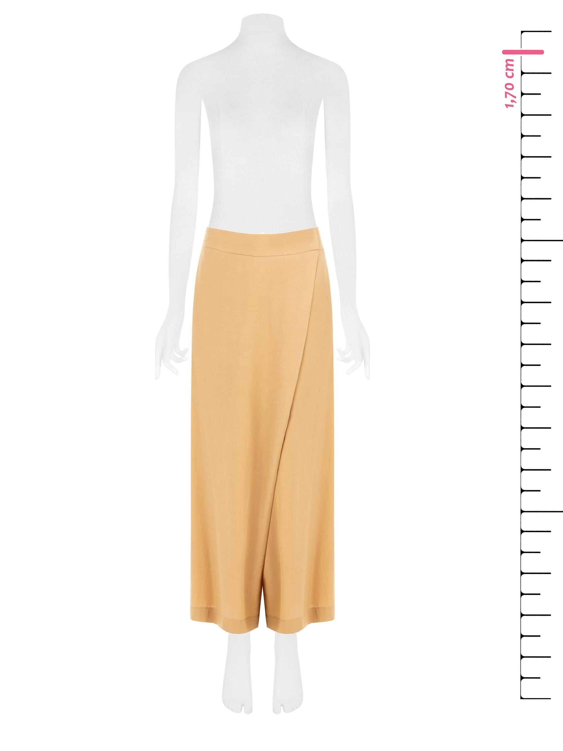 Pantalon de palazzo extra large en viscose et lin mélangés avec poches et dos élastiqué