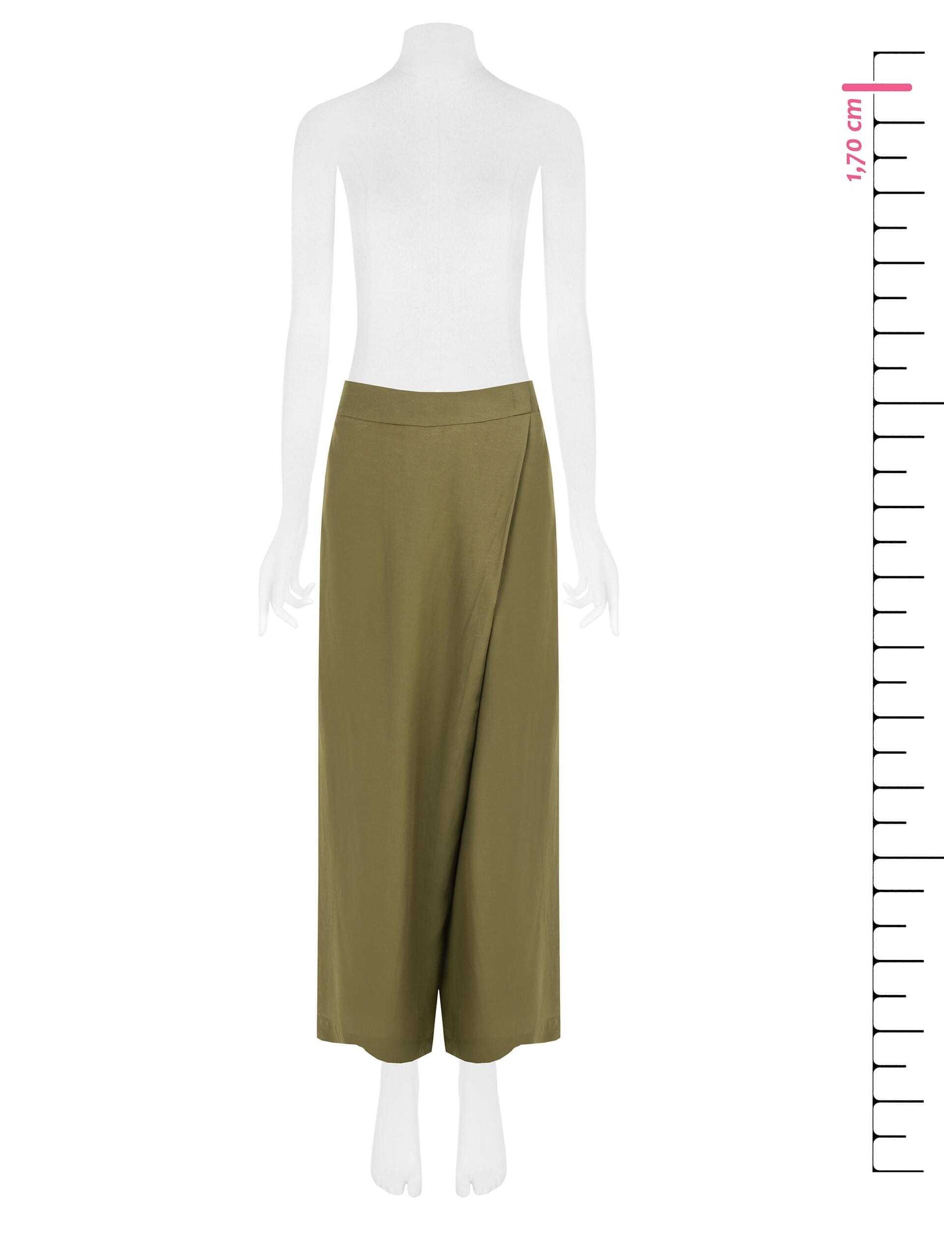 Pantalon de palazzo extra large en viscose et lin mélangés avec poches et dos élastiqué