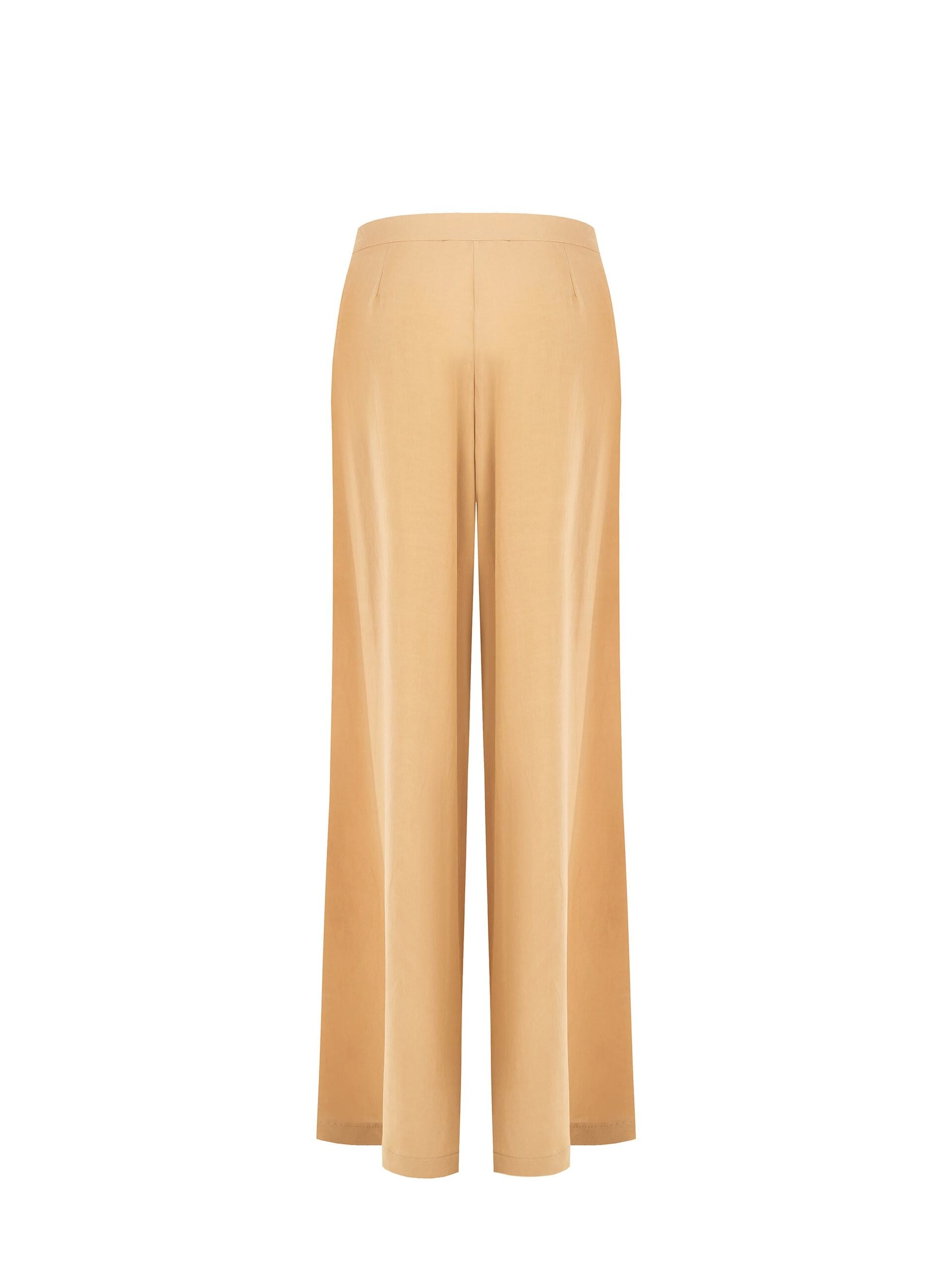 Pantalon palazzo en viscose et lin mélangés avec doubles plis et poches Rinascimento